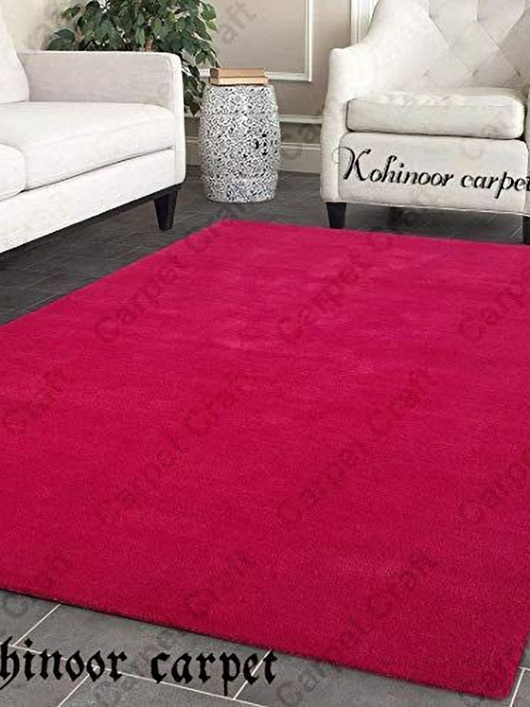 

IMRA CARPET Pink Abstract Handmade Woollen Carpet