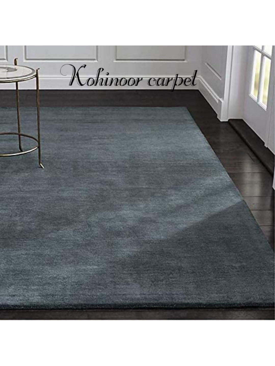 

IMRA CARPET Blue Solid Handmade Woollen Carpet