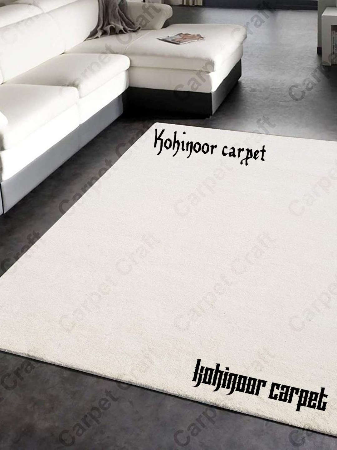 

IMRA CARPET Grey Solid Handmade Woollen Carpet