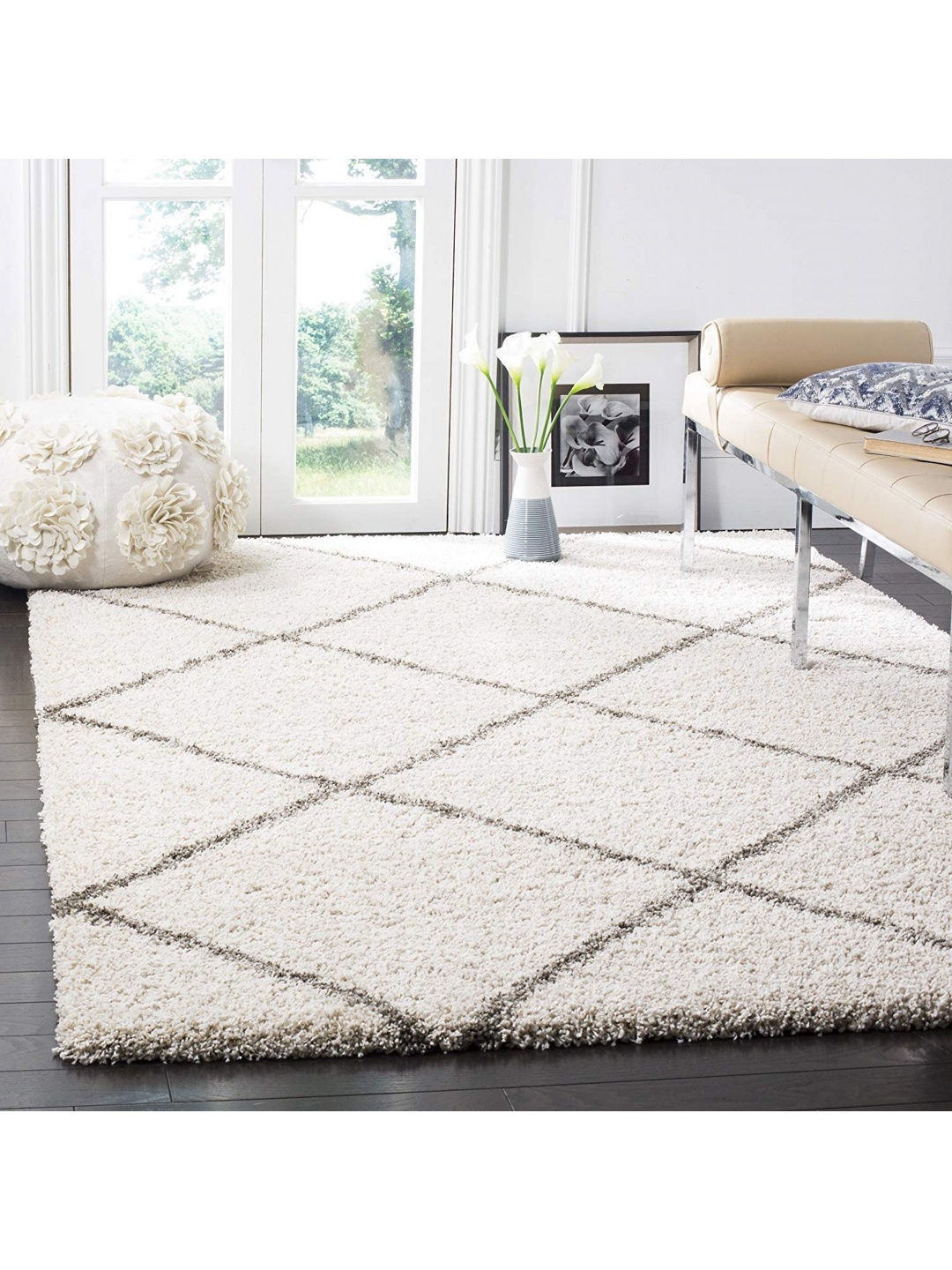 

IMRA CARPET Grey Geometric Polyester Carpet
