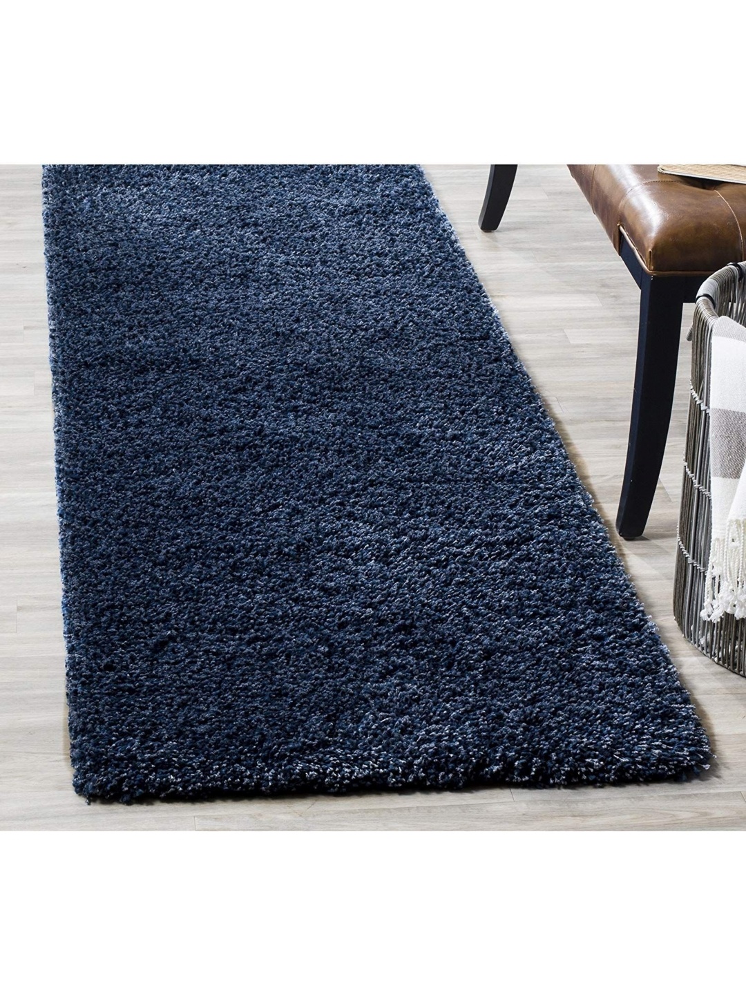 

IMRA CARPET Blue Solid Handmade Woollen Carpet