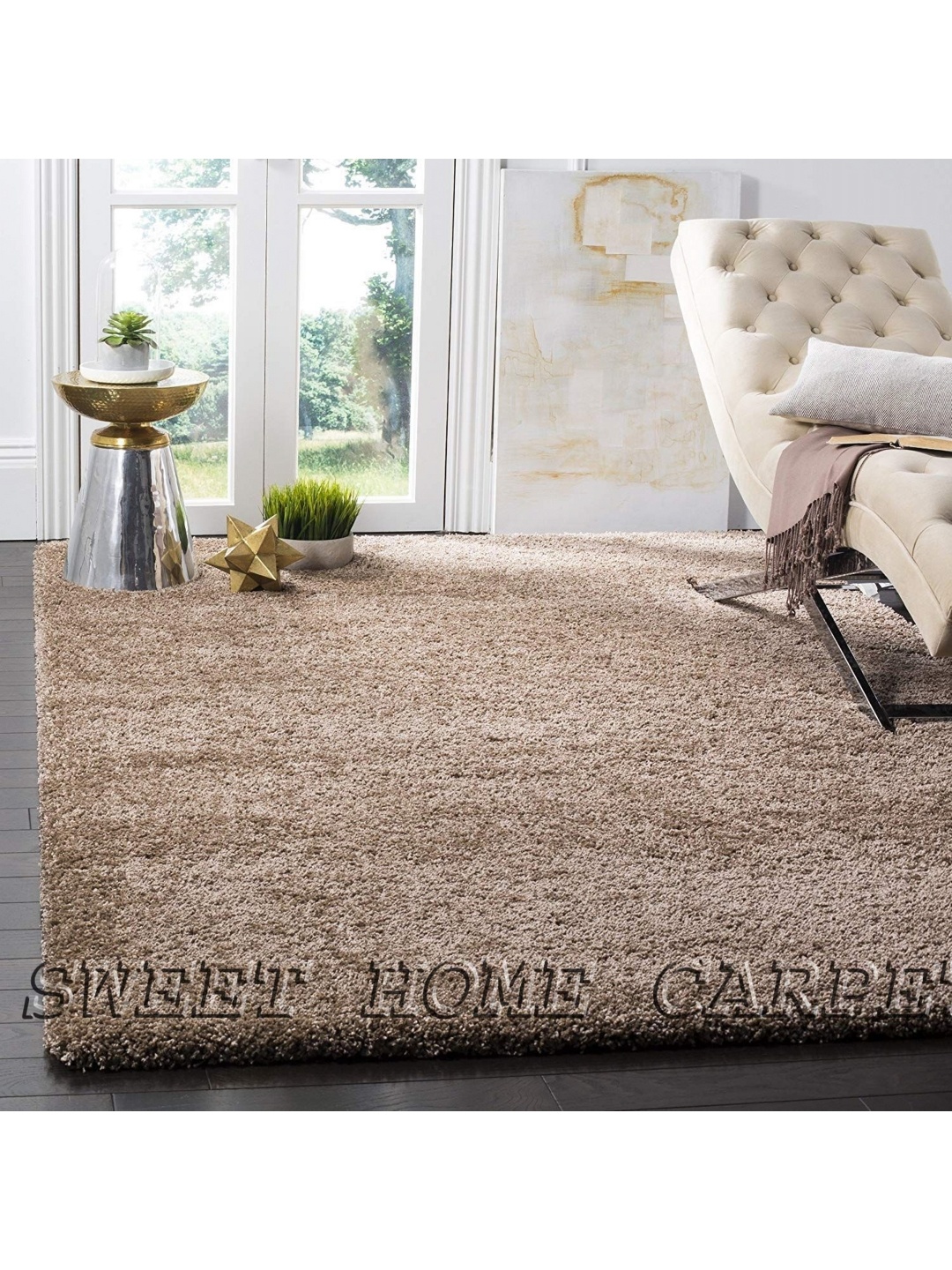 

IMRA CARPET Beige Solid Polyester Carpet
