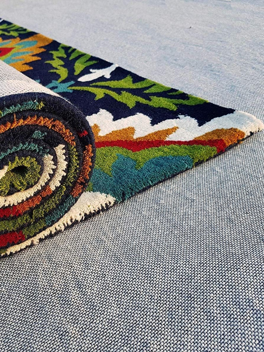 

IMRA CARPET Black Ethnic Motifs Handmade Woollen Carpet