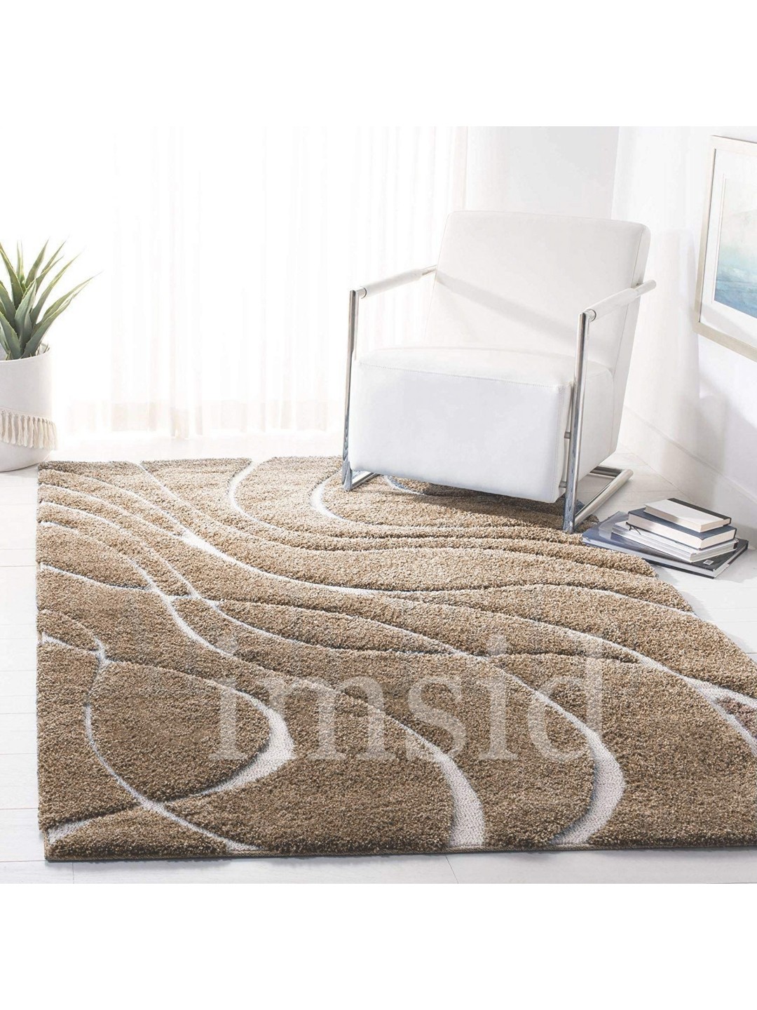 

IMRA CARPET Camel Brown Abstract Polyester Carpet