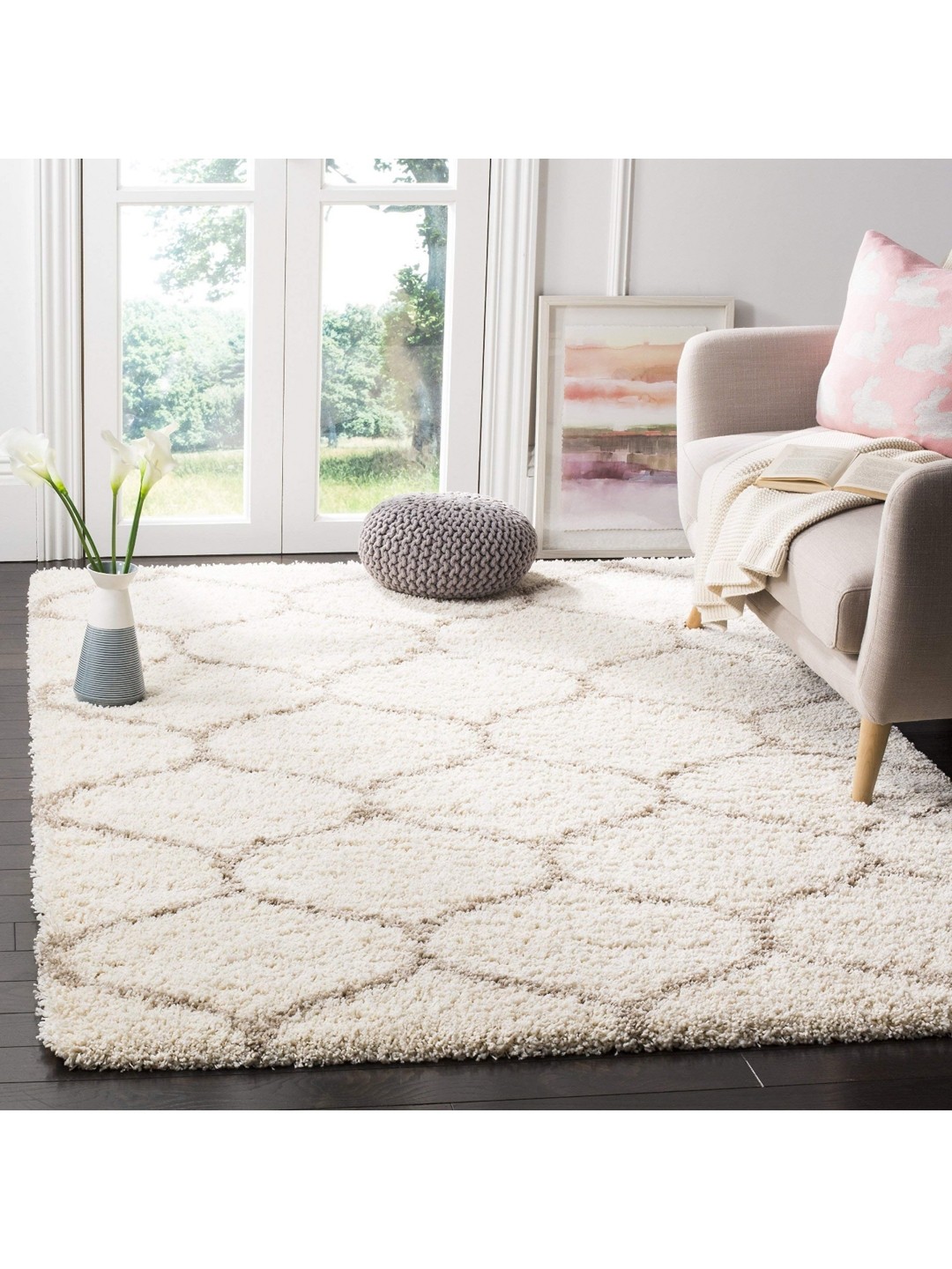 

IMRA CARPET Grey Geometric Polyester Carpet