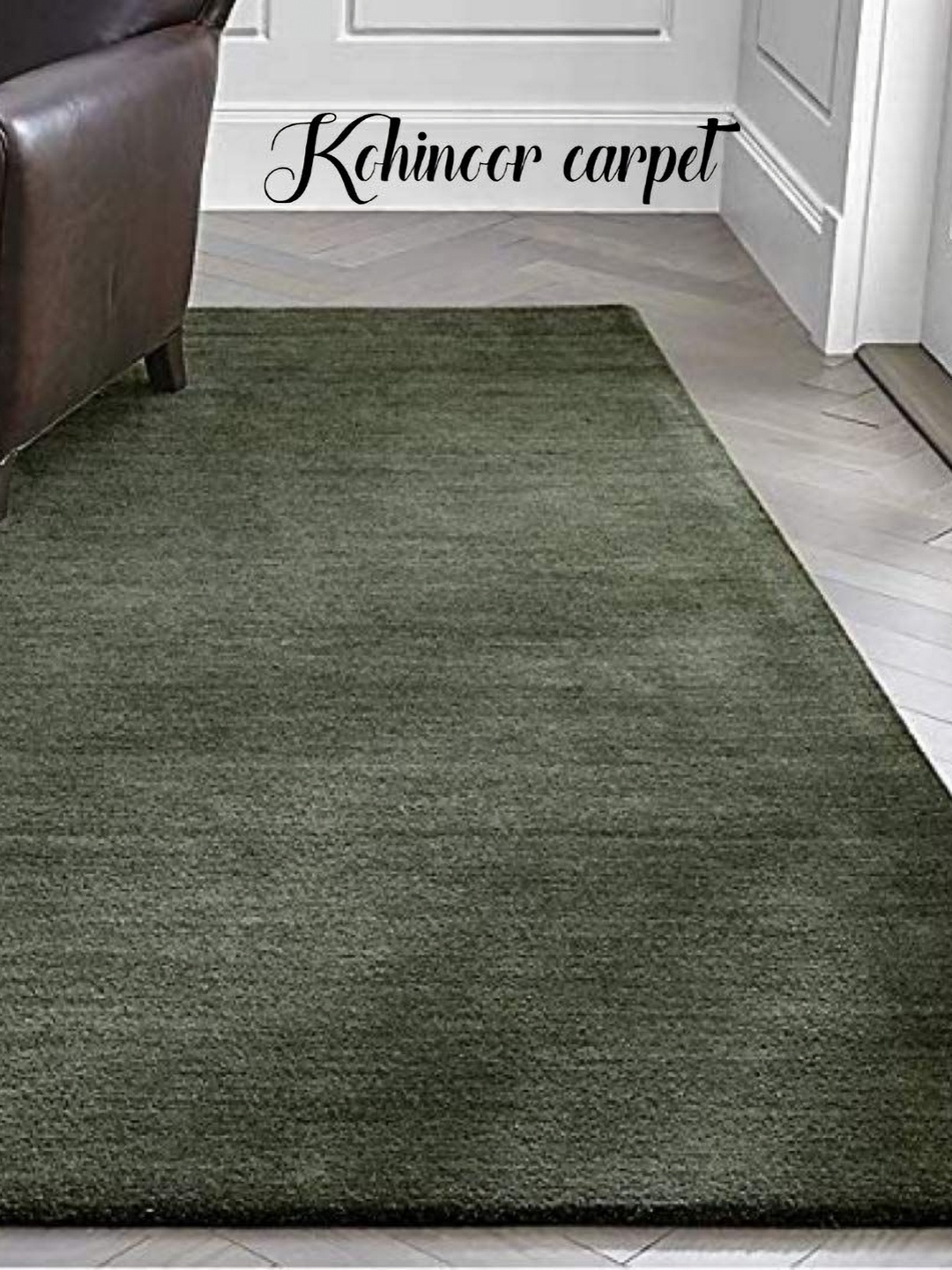 

IMRA CARPET Green Ethnic Motifs Woollen Carpet
