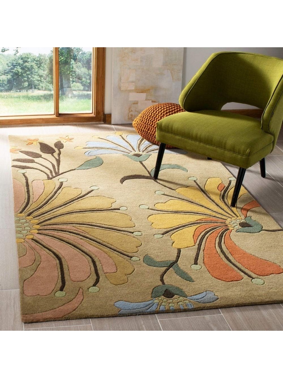 

IMRA CARPET Beige Ethnic Motifs Handmade Woollen Carpet