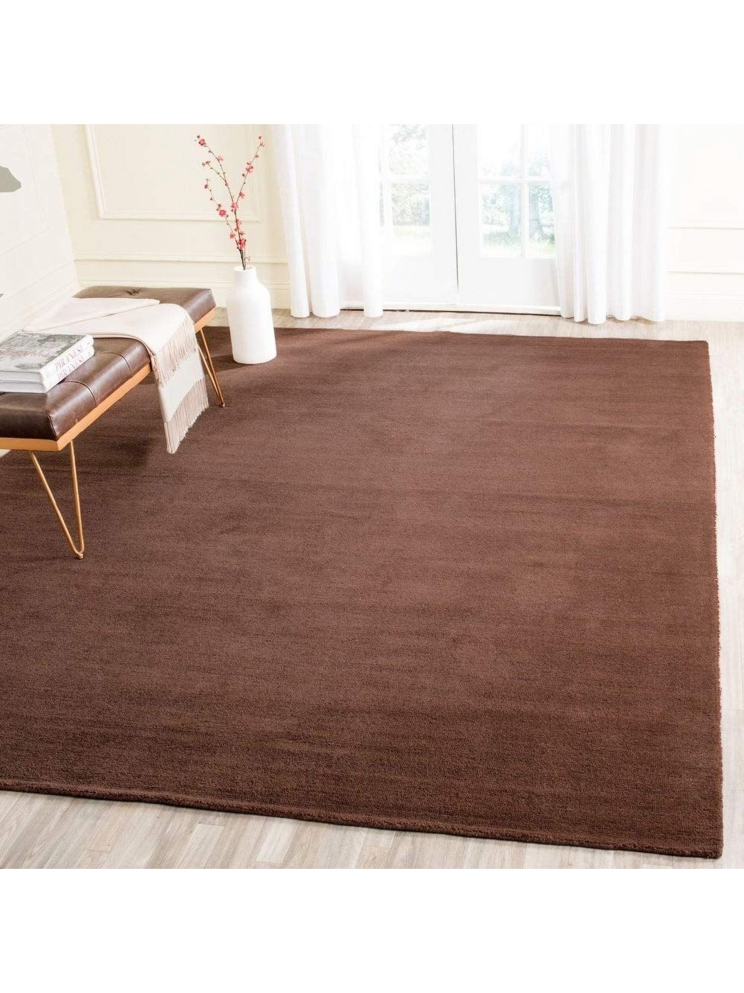 

IMRA CARPET Brown Solid Woollen Carpet