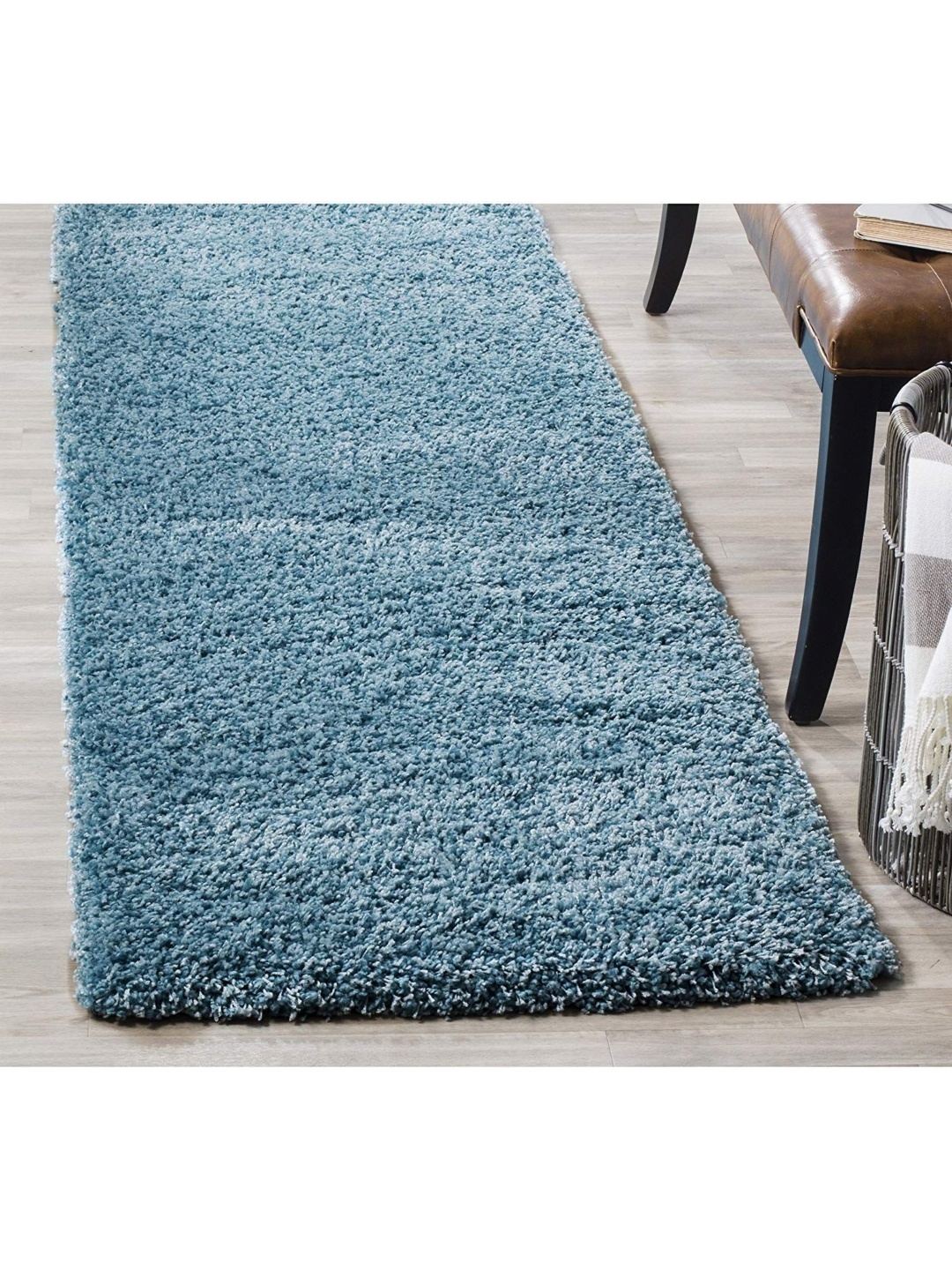 

IMRA CARPET Turquoise Blue Solid Woollen Carpet