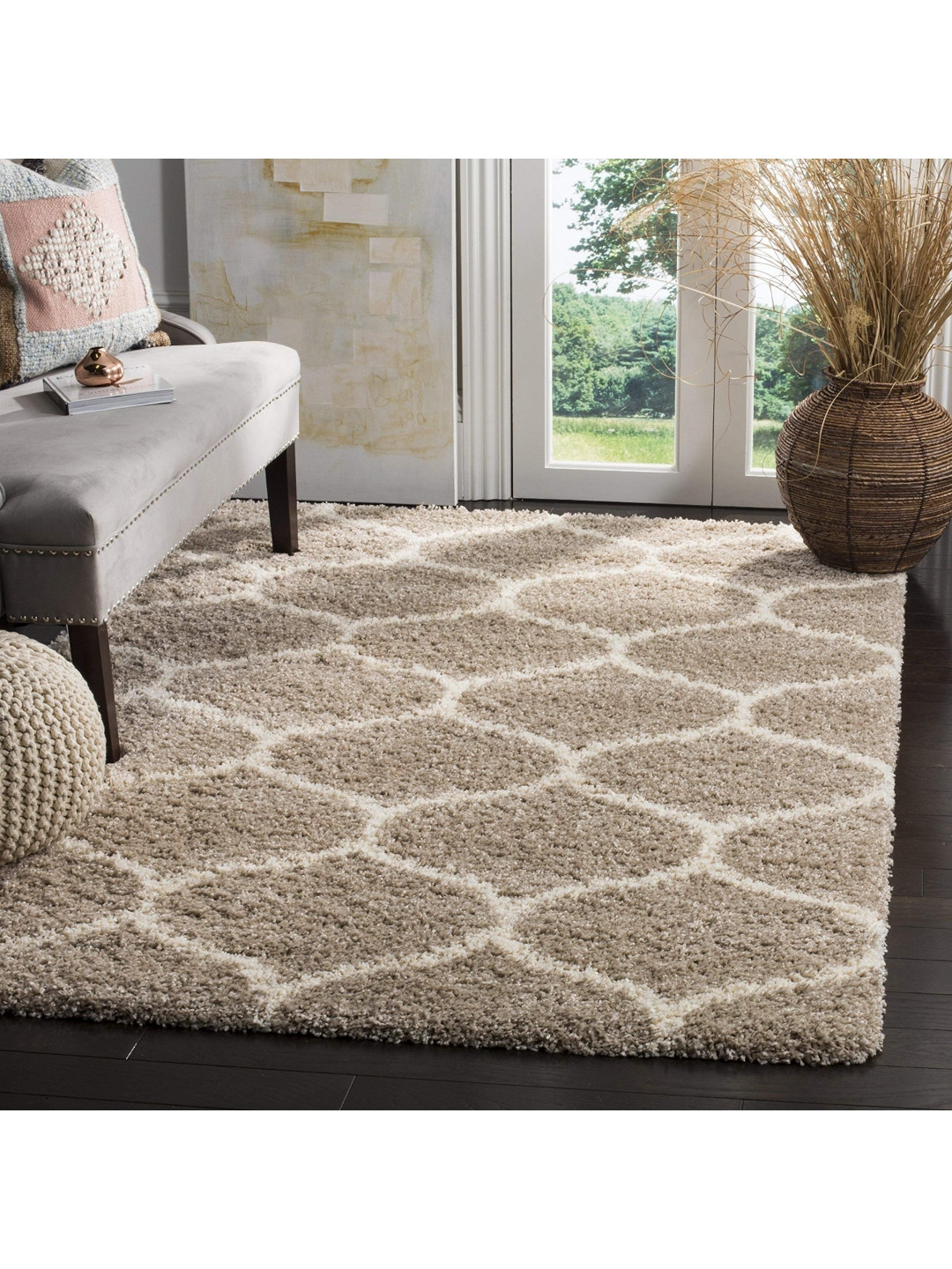 

IMRA CARPET Beige Ethnic Motifs Handmade Polyester Carpet