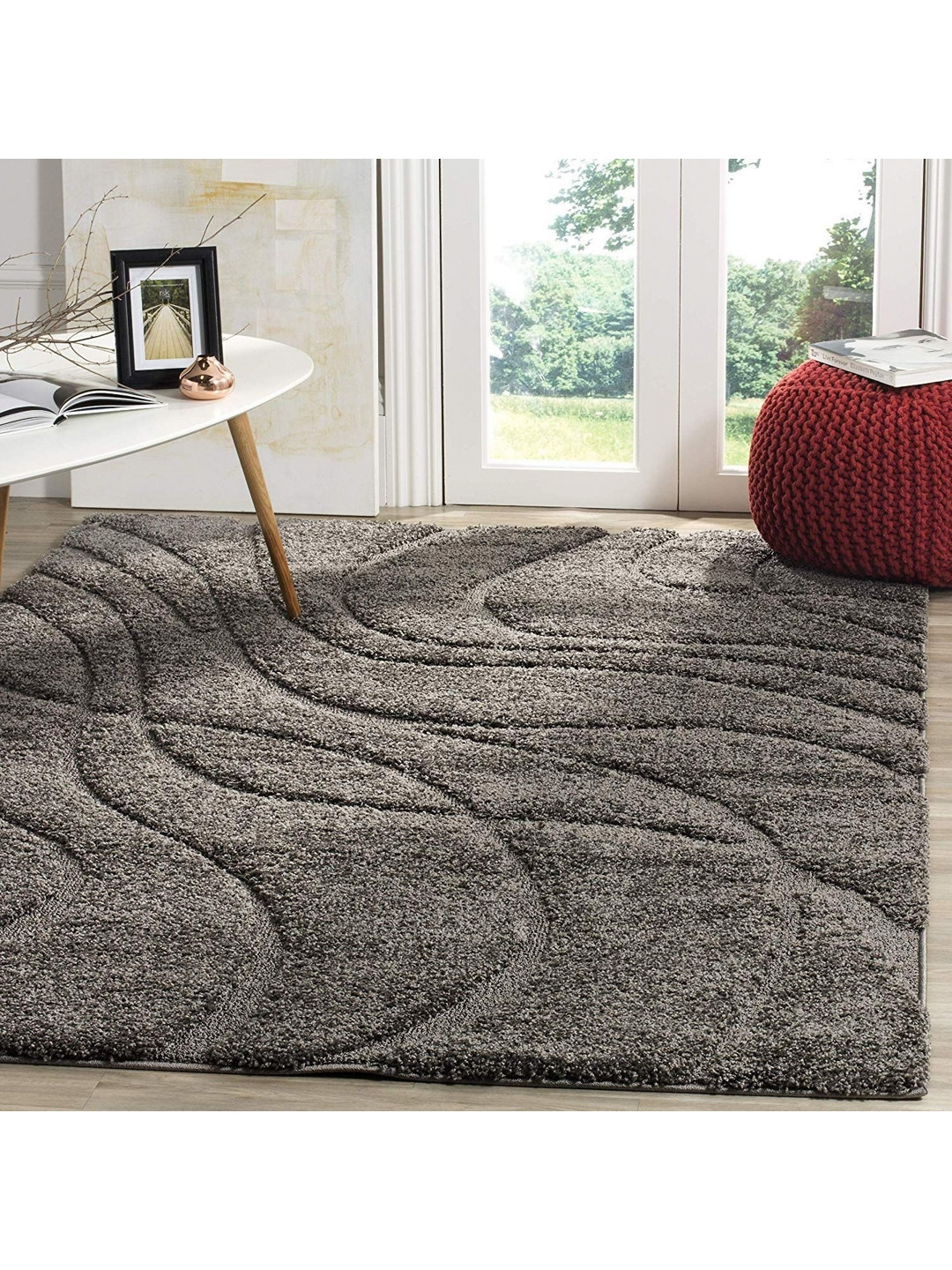 

IMRA CARPET Grey Abstract Handmade Polyester Carpet