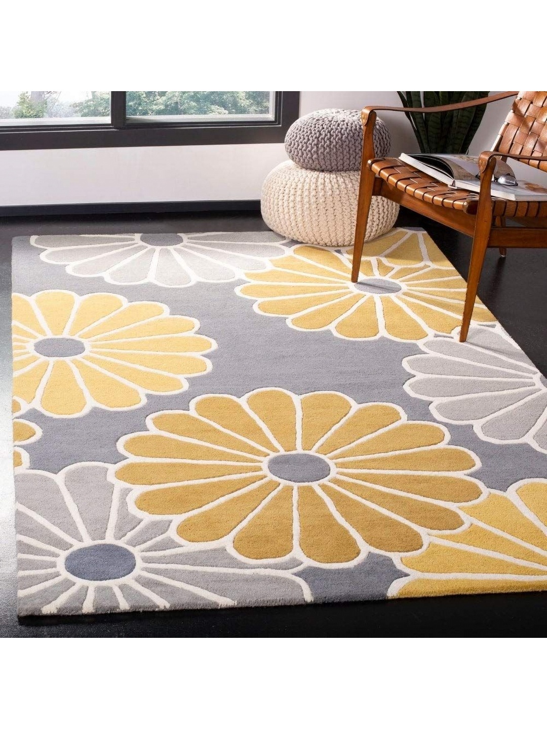 

IMRA CARPET Grey Abstract Woollen Carpet