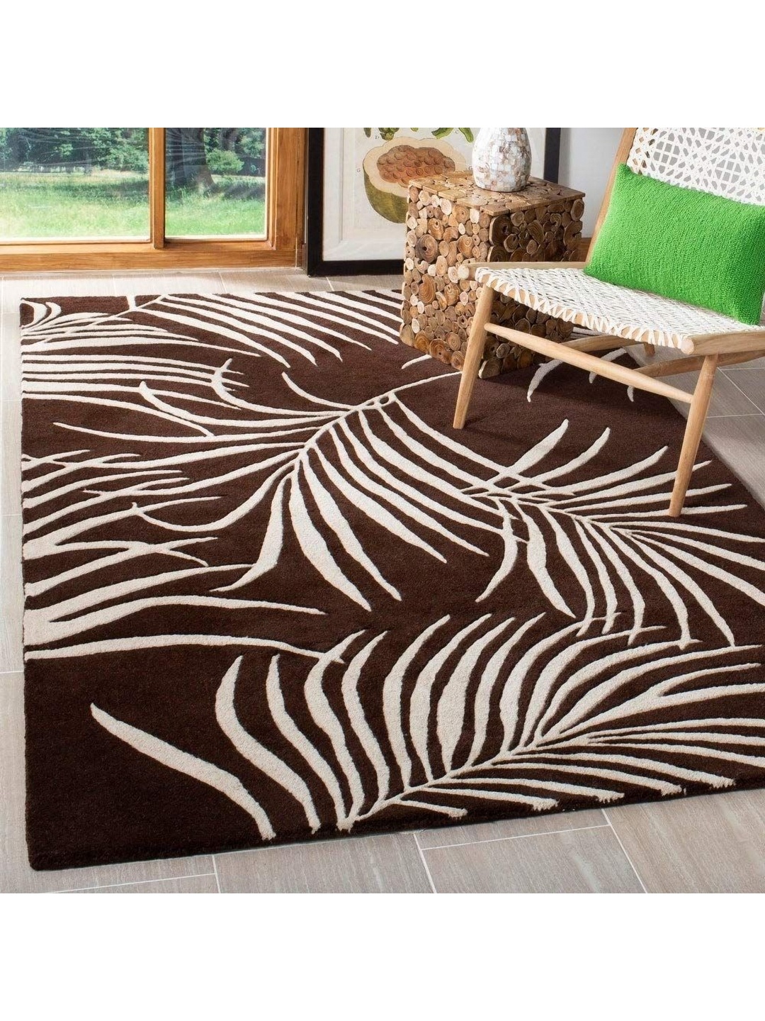 

IMRA CARPET Brown Floral Handmade Woollen Carpet