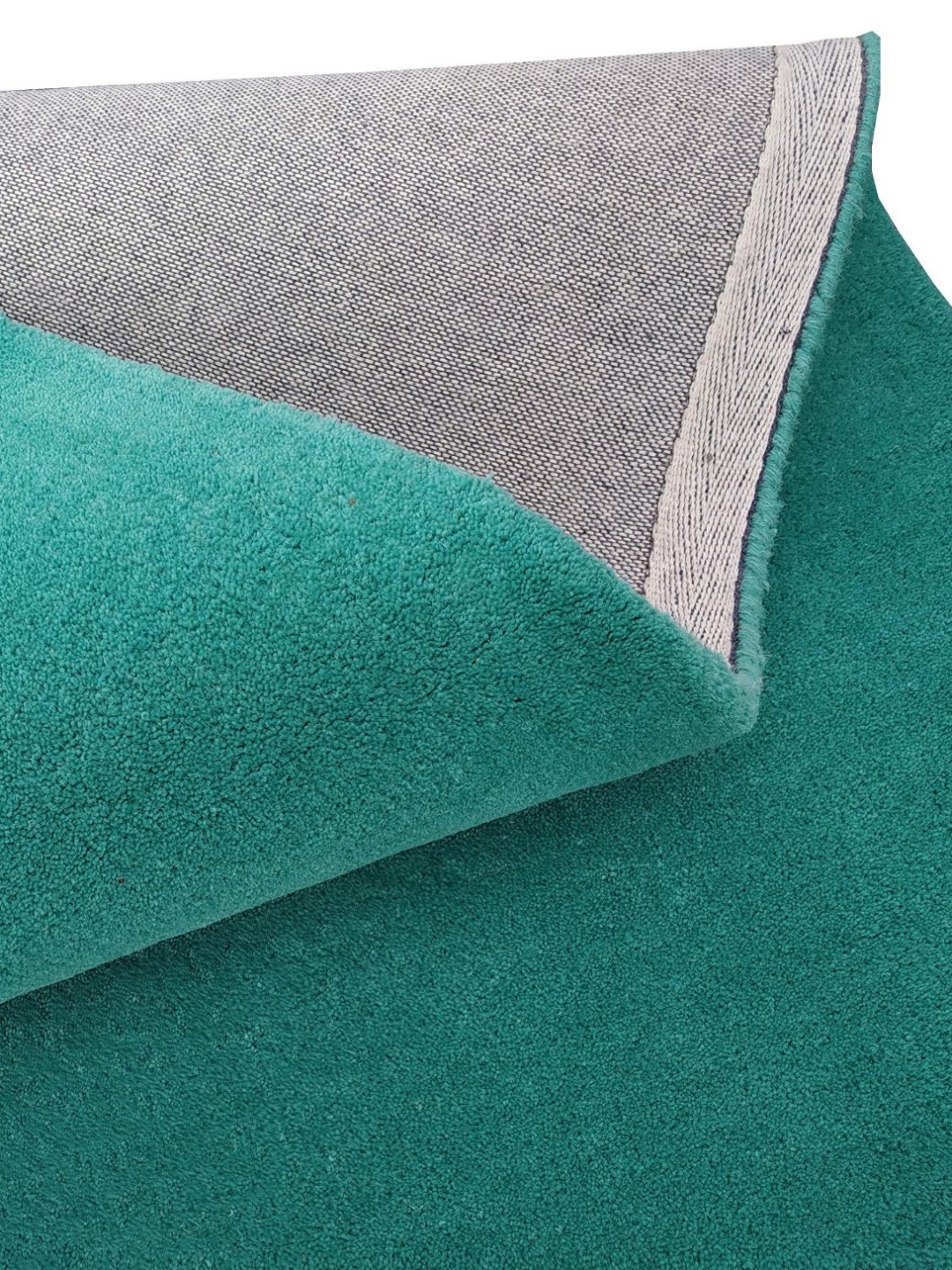 IMRA CARPET Turquoise Blue Solid Woollen Carpet