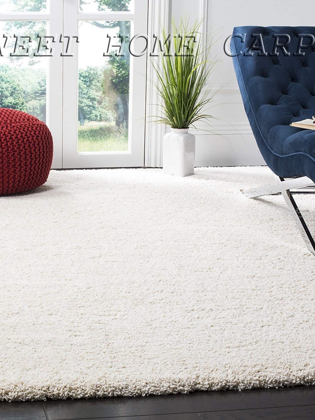 

IMRA CARPET White Solid Polyester Carpet