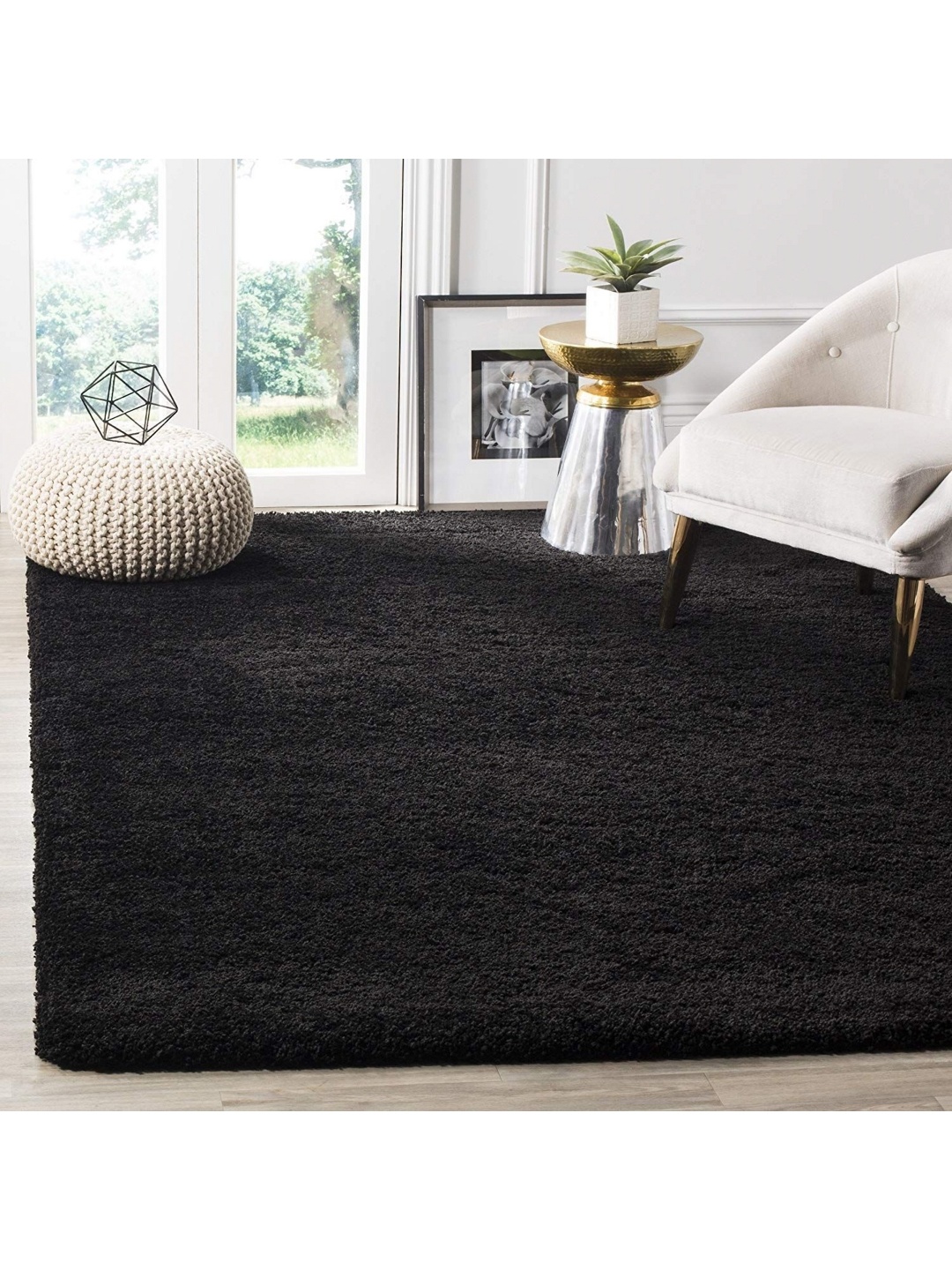 

IMRA CARPET Black Solid Polyester Carpet