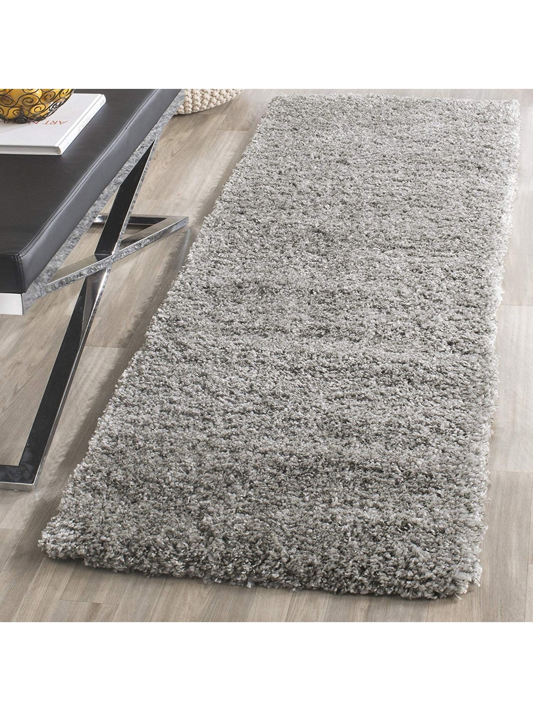 

IMRA CARPET Silver-Toned Solid Woollen Carpet