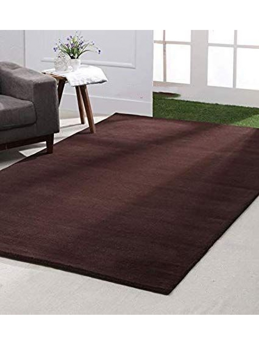 

IMRA CARPET Brown Solid Woollen Carpet
