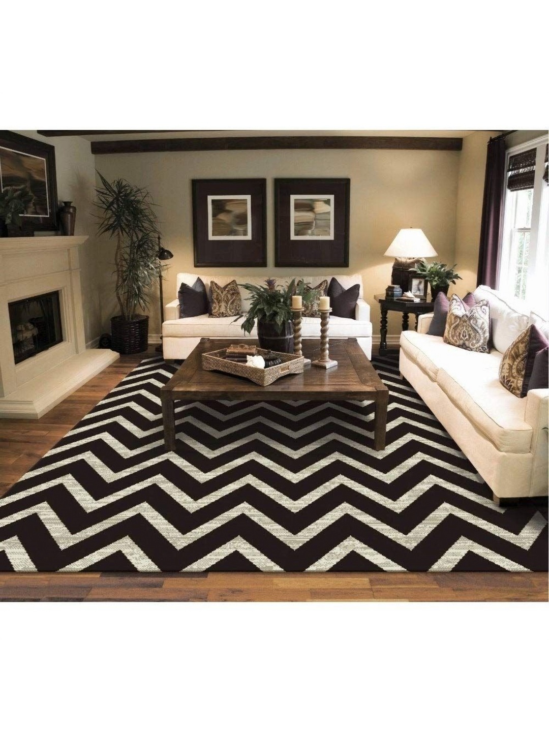 

IMRA CARPET Black Geometric Woollen Carpet