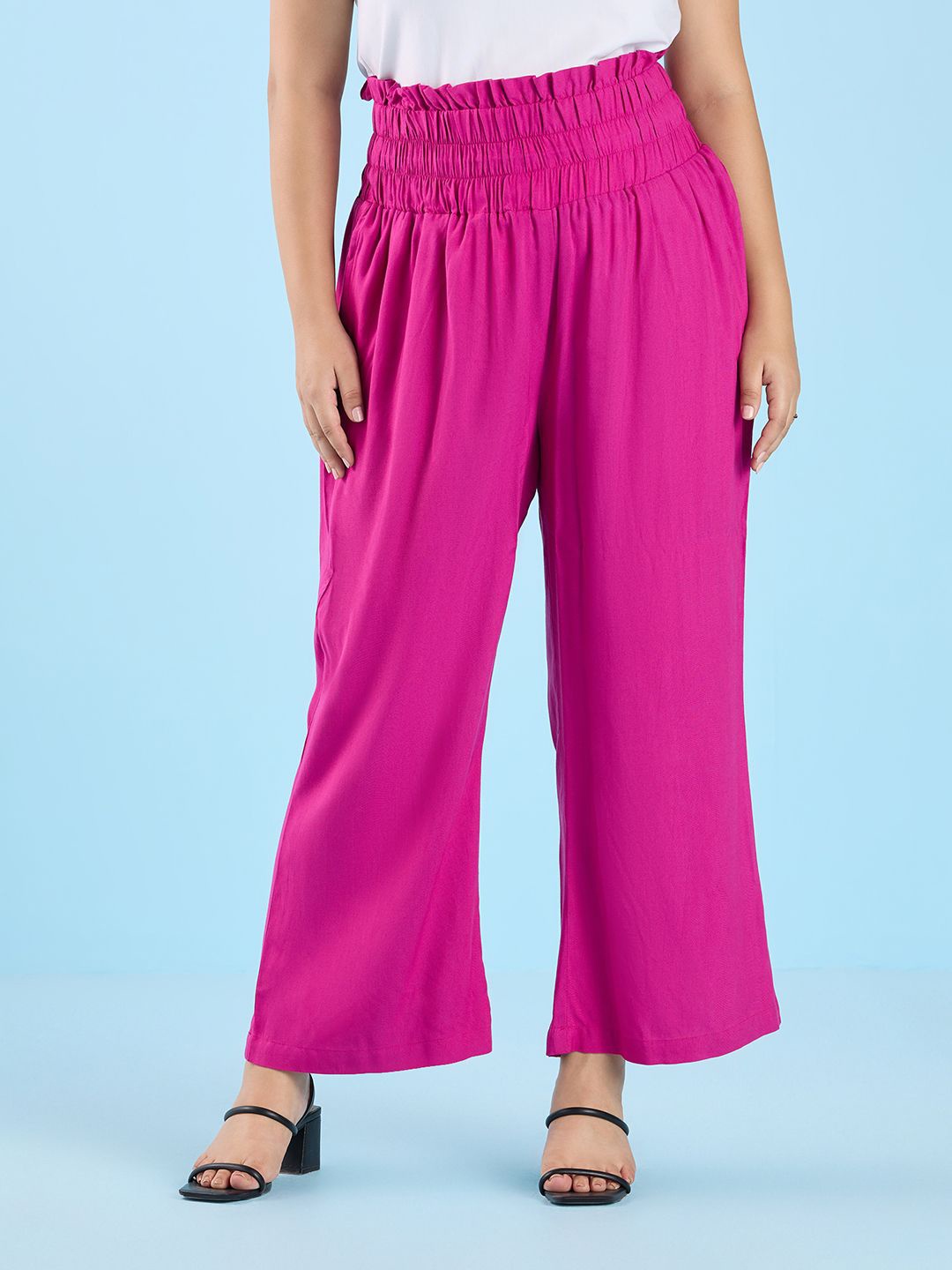 

Big Hello - The Plus Life Women Palazzos, Pink