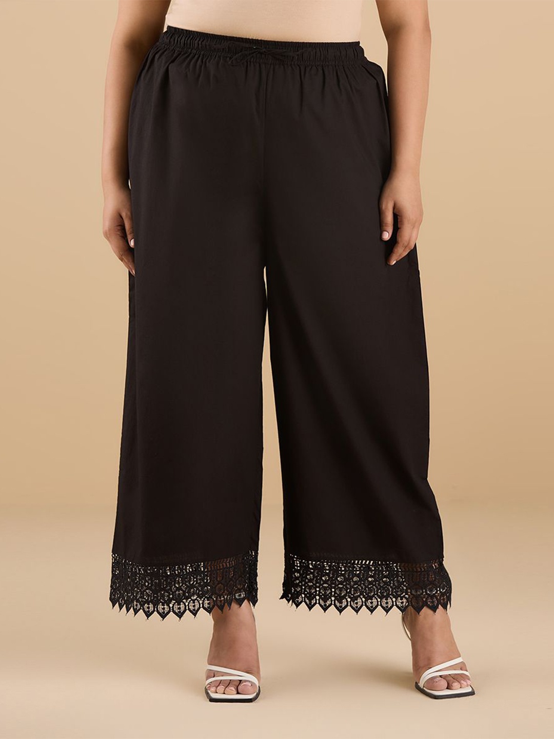 

Big Hello - The Plus Life Women Ethnic Palazzos, Black