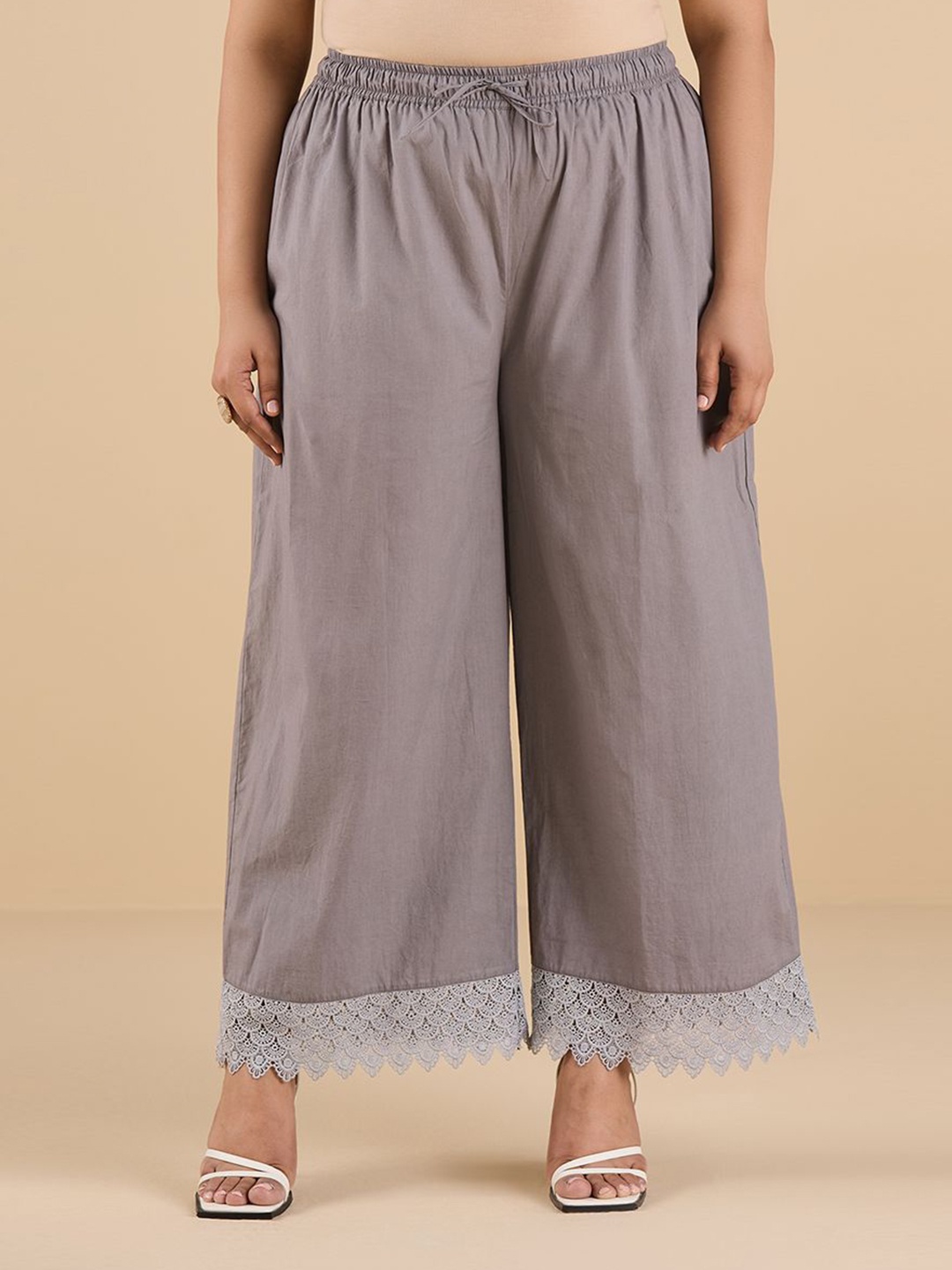 

Big Hello - The Plus Life Women Palazzos, Grey