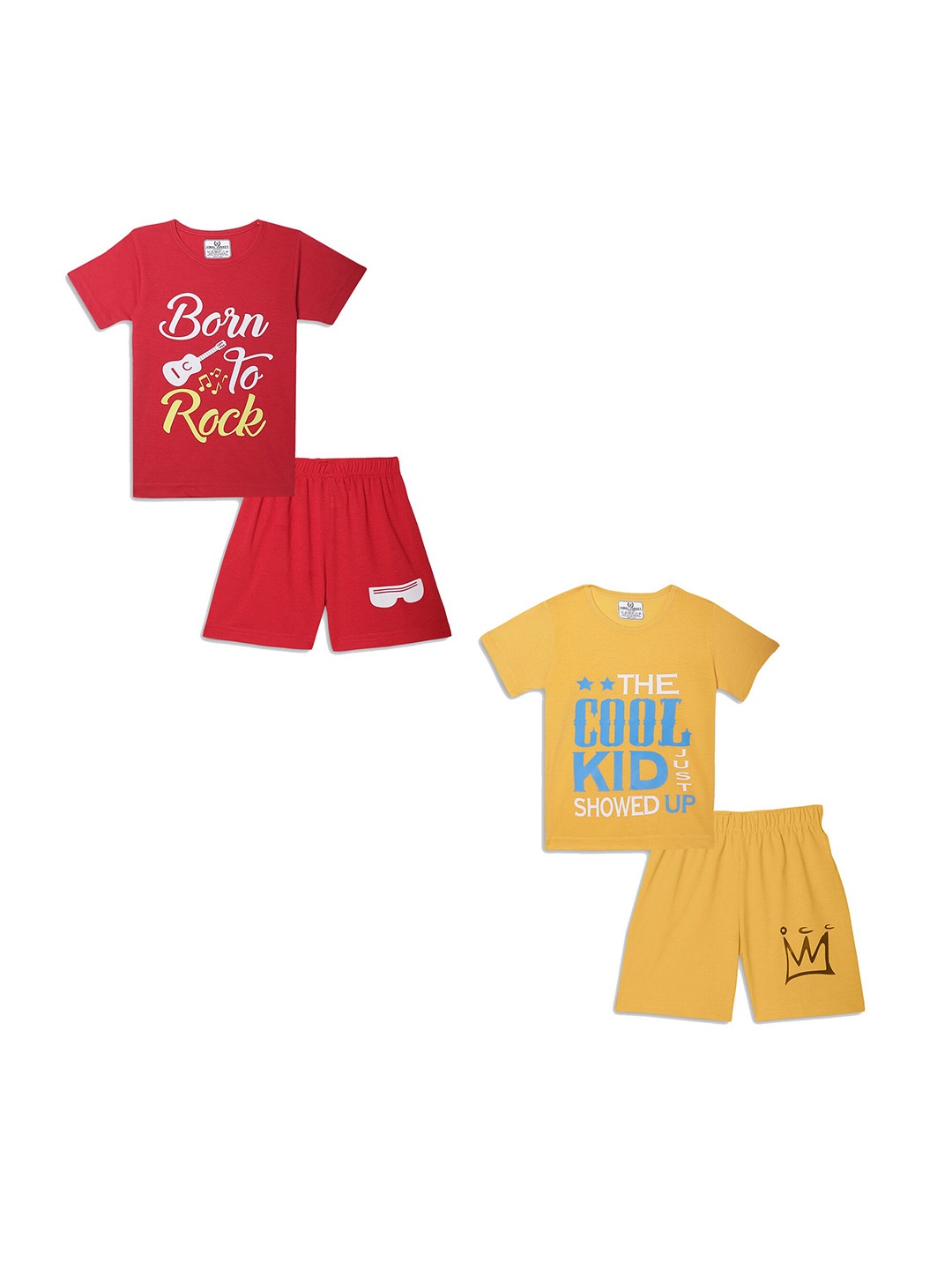 

MACK JONNEY Unisex Kids Printed T-shirt with Shorts, Red