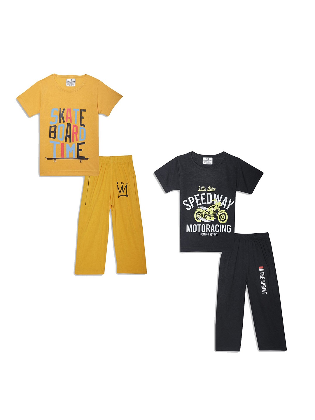 

MACK JONNEY Unisex Kids Printed T-shirt with Trousers, Yellow