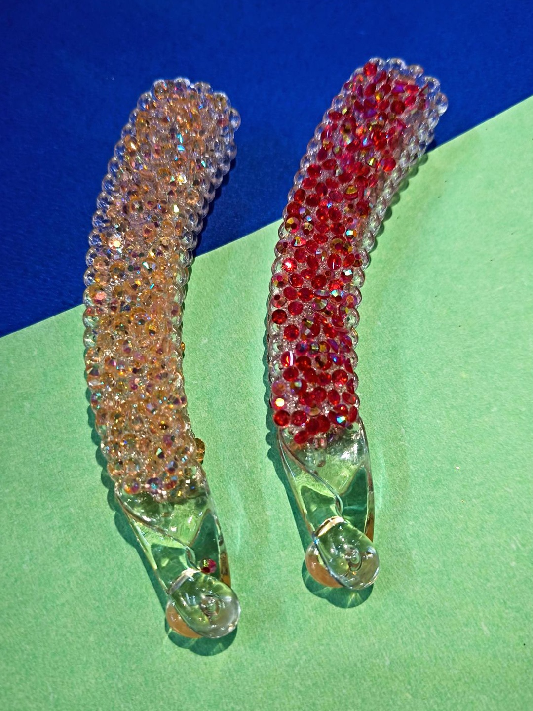 

Proplady Women Set of 2 Embellished Banana Clip, Red