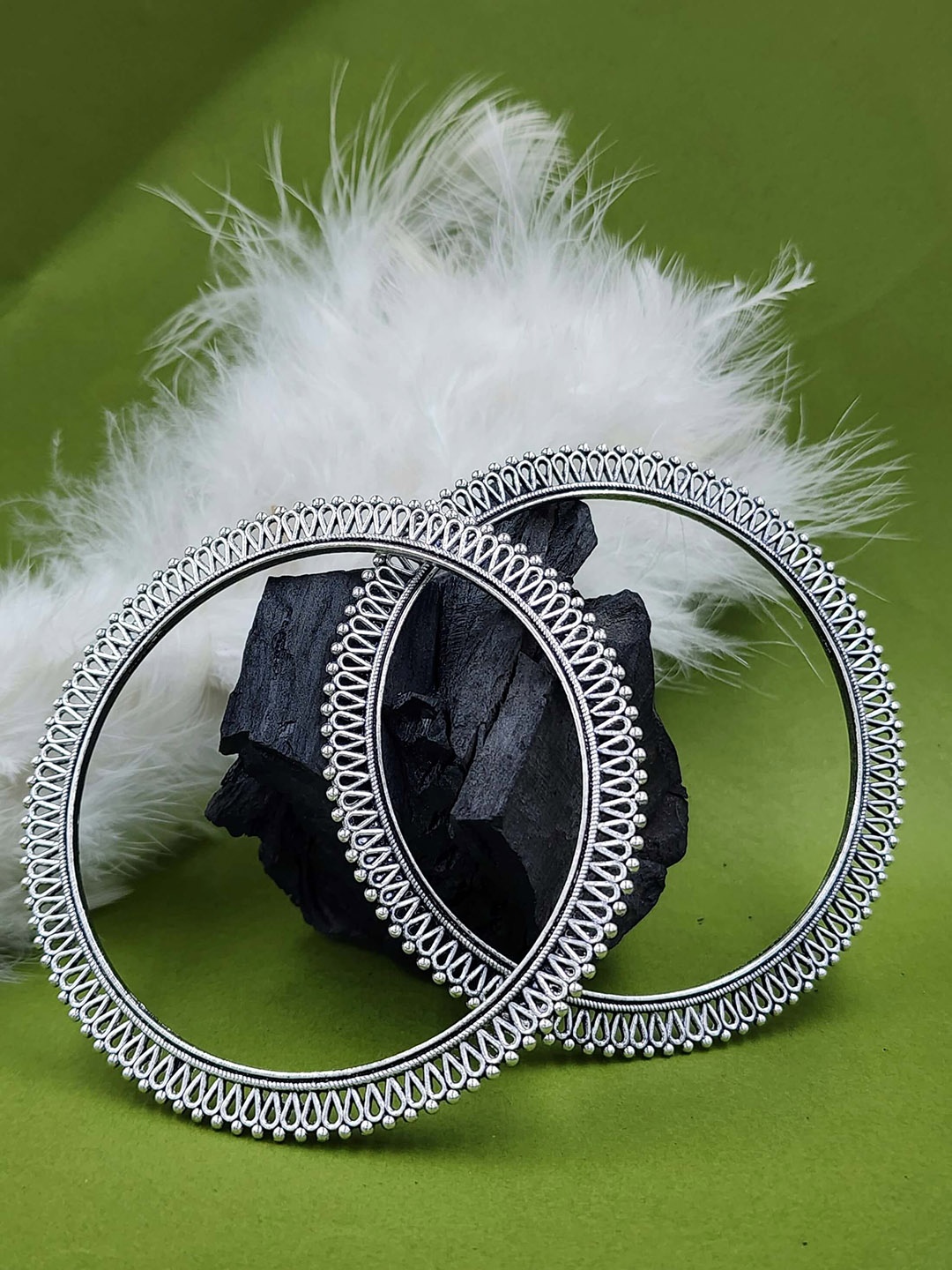 

Sangria Set Of 2 Silver-Plated Bangle