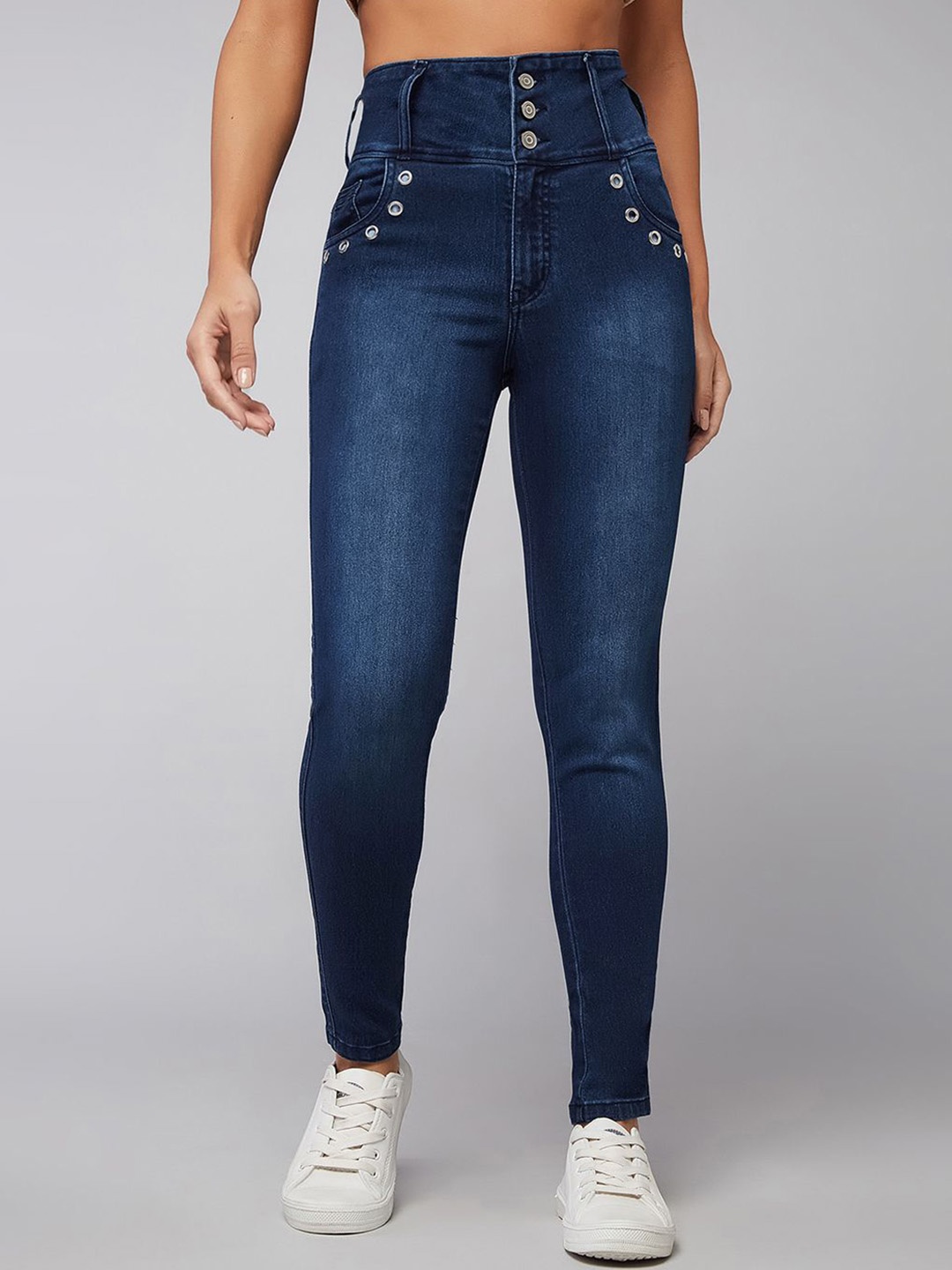 

The Roadster Lifestyle Co I Want You Back No Fade Skinny Fit Stretchable Jeans, Navy blue