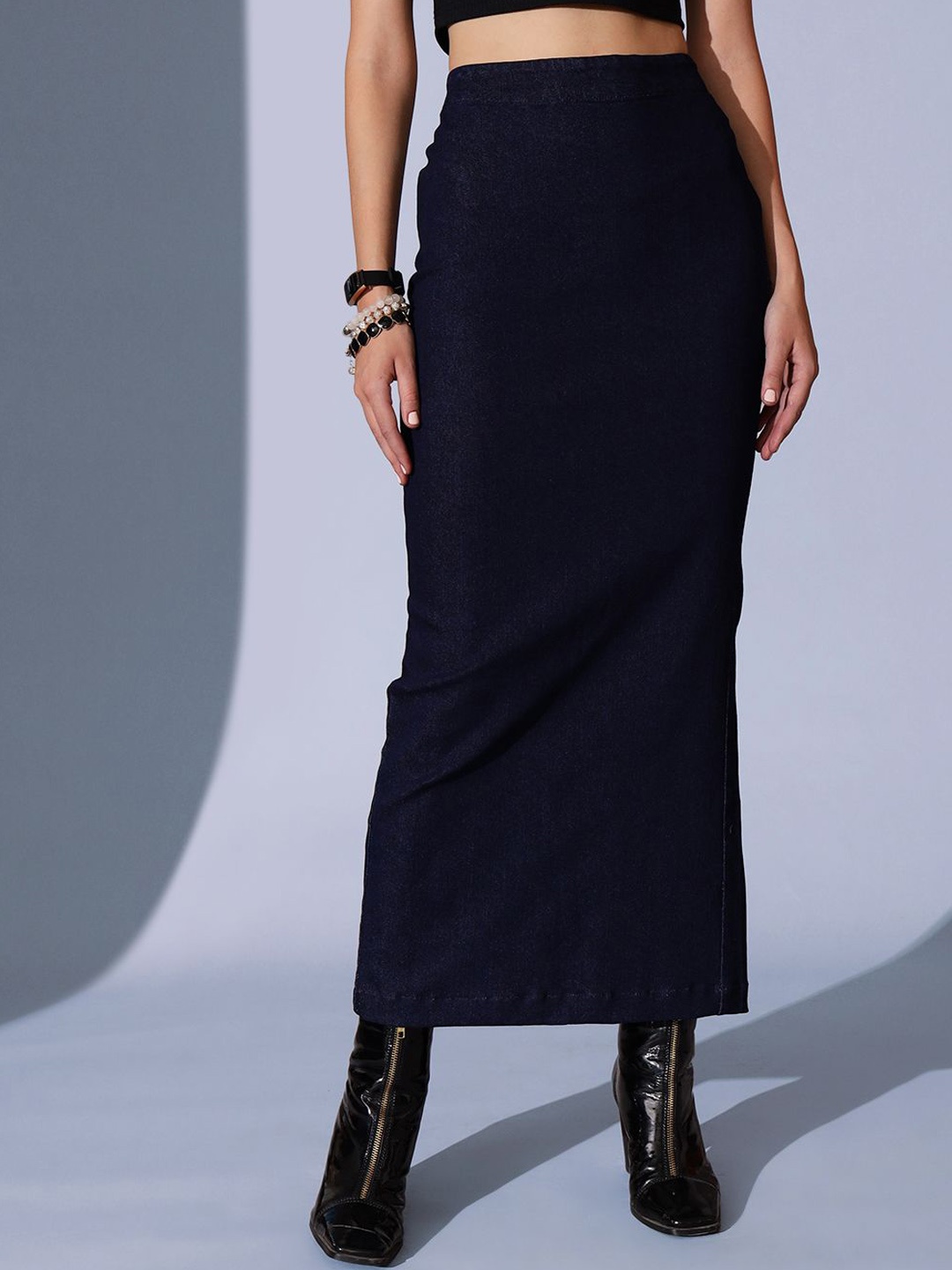 

STREET 9 BASICS Pencil Maxi Skirt, Blue
