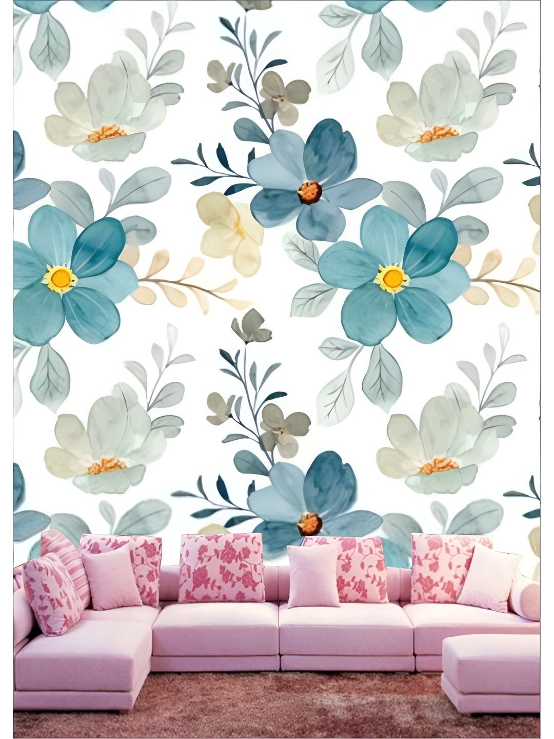 

Aura Blue & White Self Adhesive Abdtract-Printed Wall Sticker