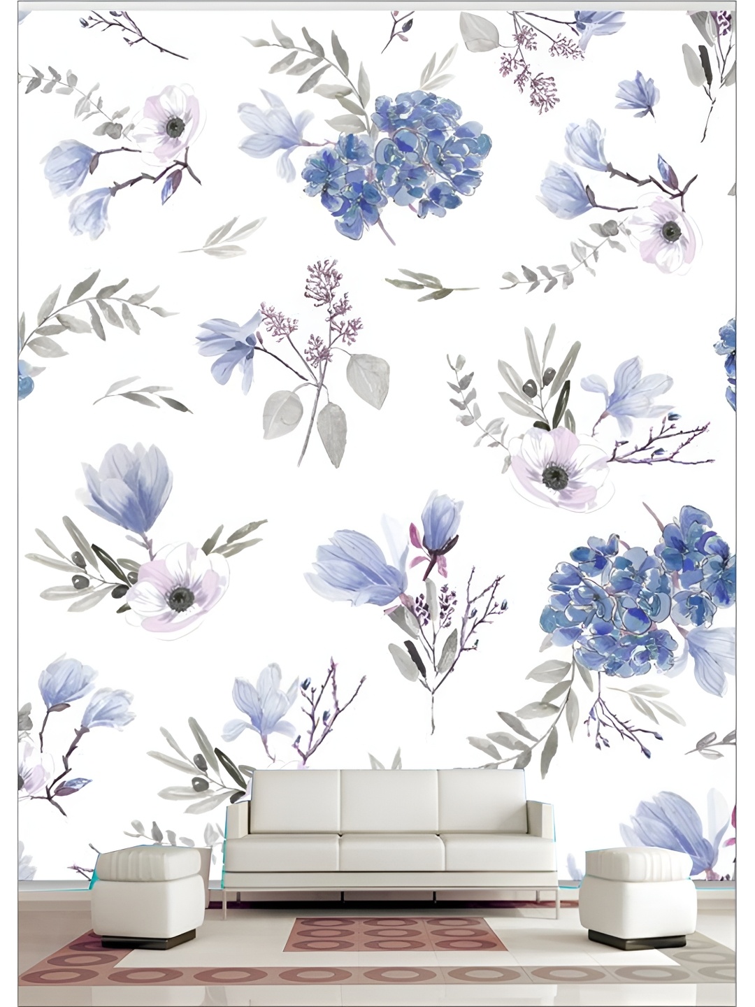 

Aura Blue & White Self Adhesive Abdtract-Printed Wall Sticker