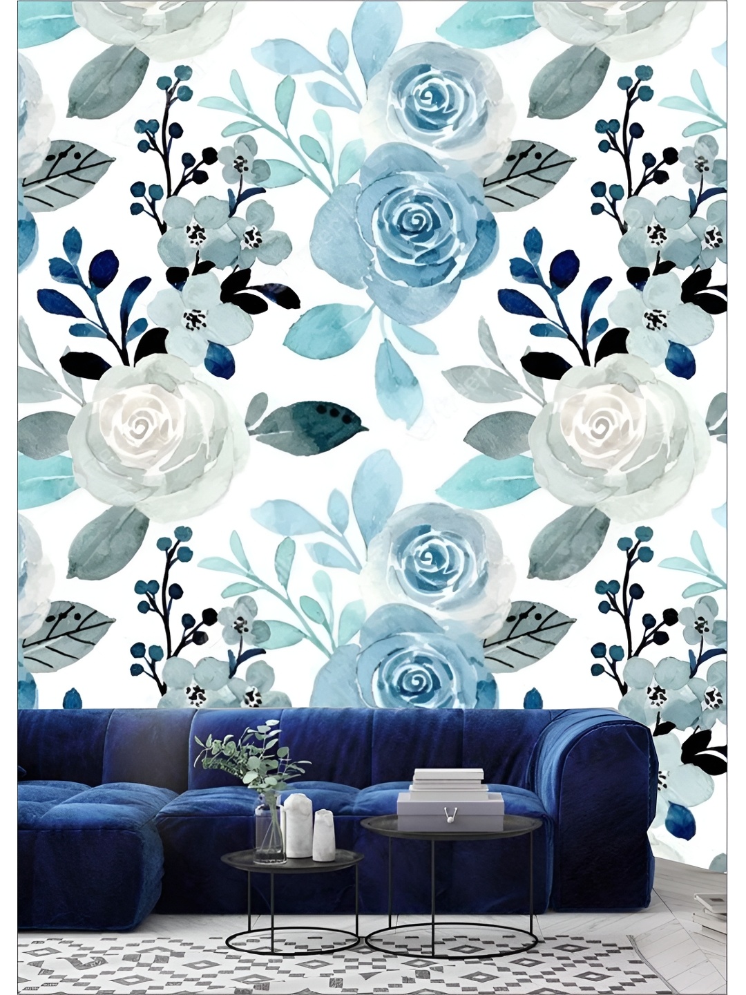 

Aura Cream & Blue Abstract Printed Self Adhesive 3D Decals & Stickers