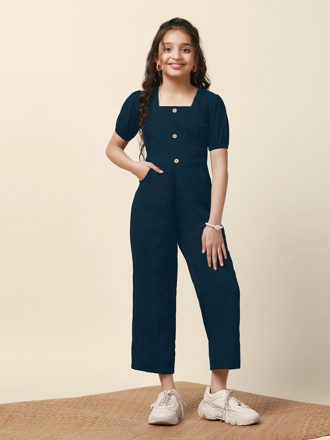 

FASHION DREAM Girls Basic Jumpsuit, Blue