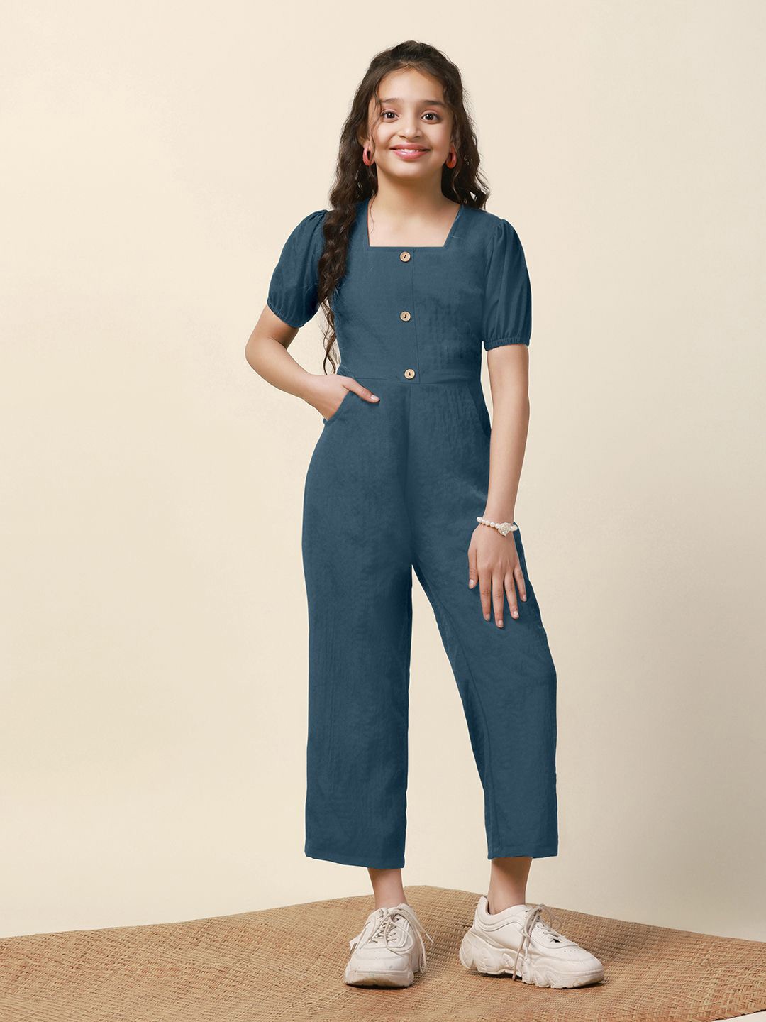 

FASHION DREAM Girls Basic Jumpsuit, Blue