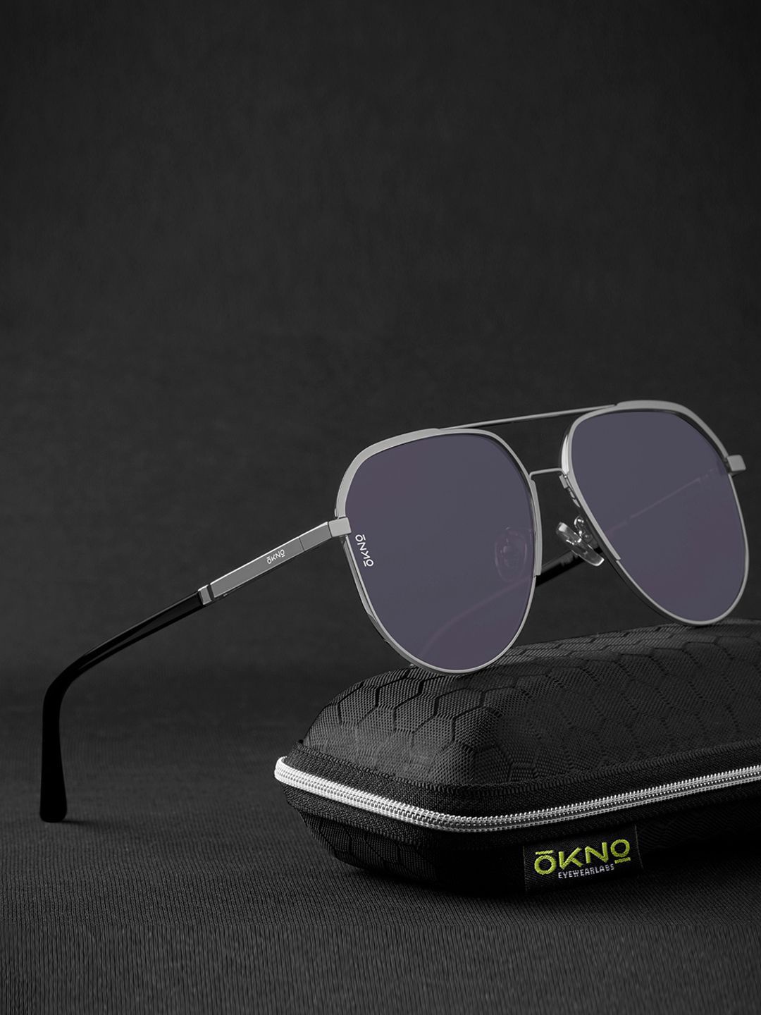

OKNO Unisex Aviator Sunglasses with Polarised and UV Protected Lens, Purple
