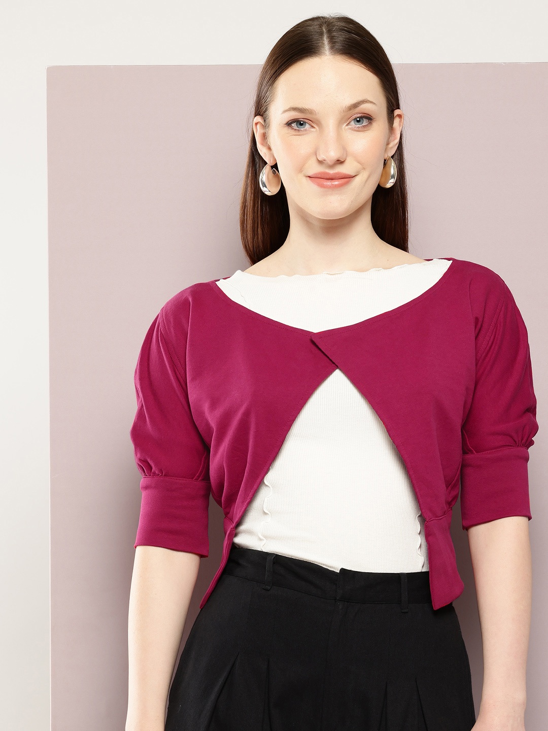 

aaliya Crop Shrug, Red