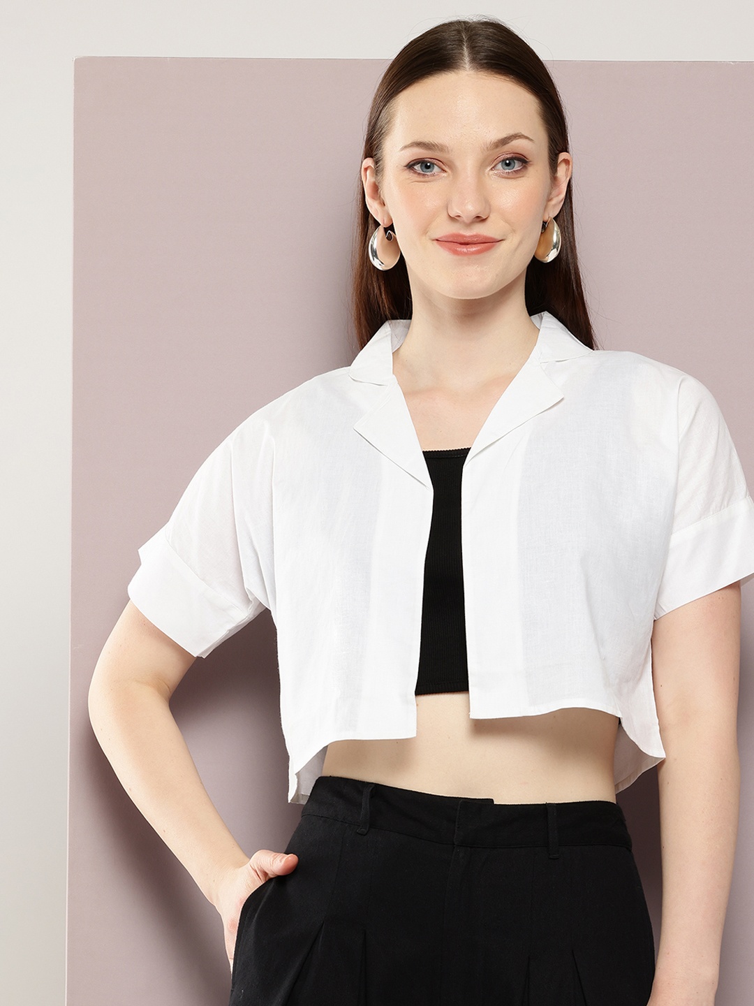 

aaliya Crop Shrug, White