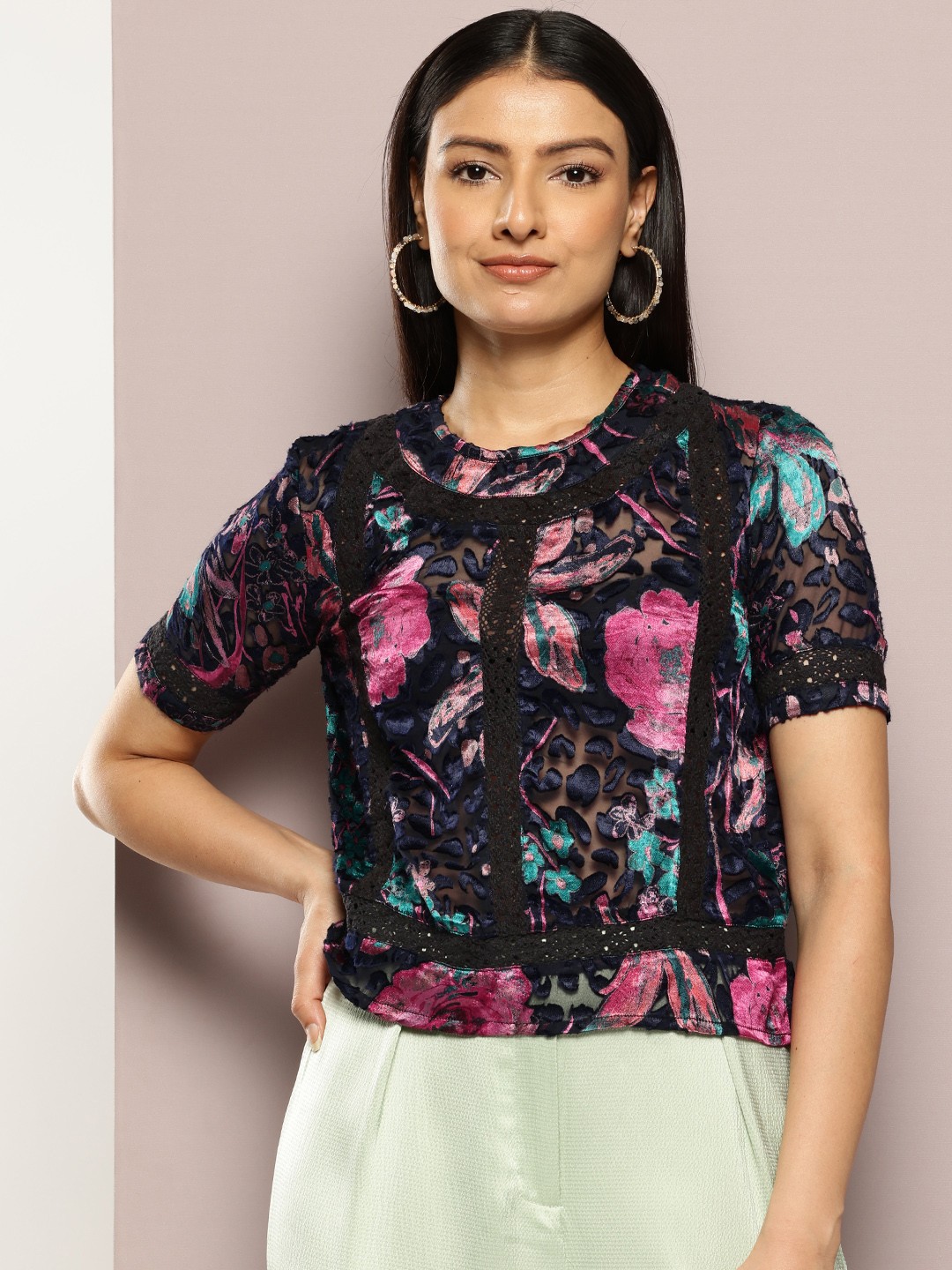 

aaliya Floral Print Top, Multi