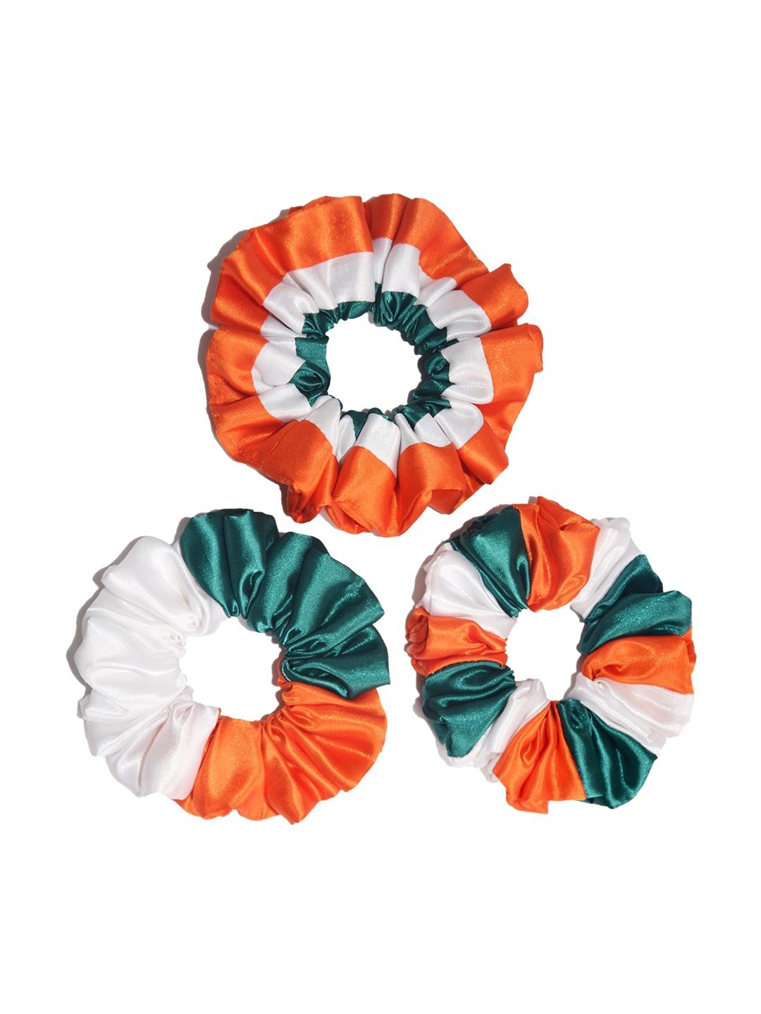 

Radhu & Kabby Women Set of 3 Ponytail Holders, Orange