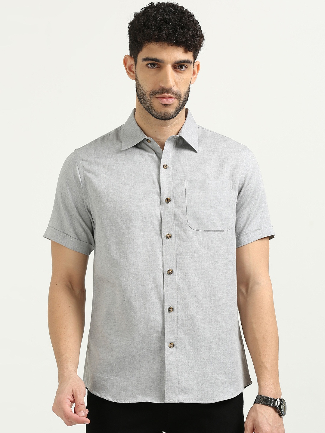 

THE FORMAL CLUB Lyocell Casual Shirt, Charcoal