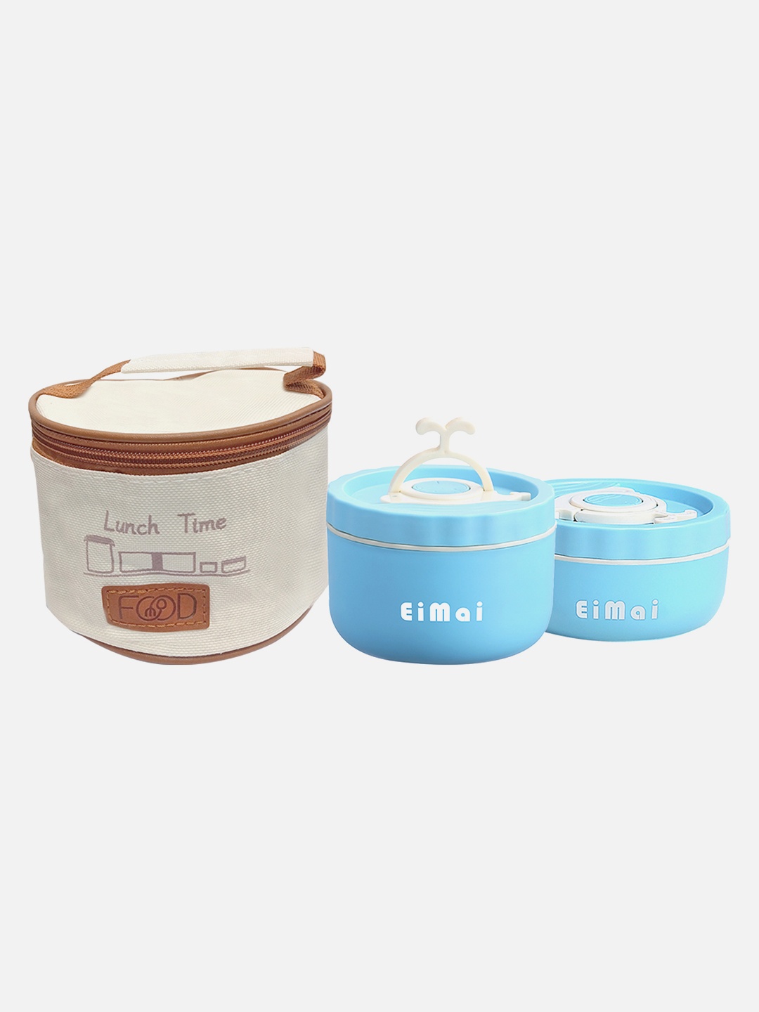 

Little Surprise Box LLP Blue & Beige 2 Pcs Stainless Steel Lunch Box & Cover