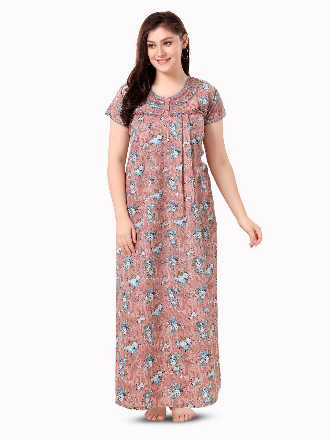 

Soulemo Printed Maxi Nightdress, Peach