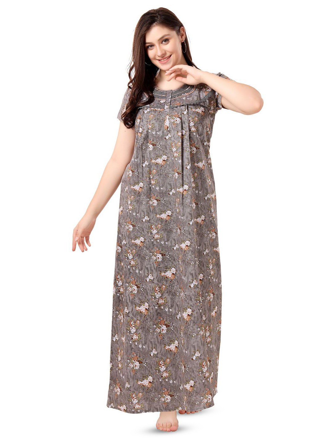 

Soulemo Printed Maxi Nightdress, Grey
