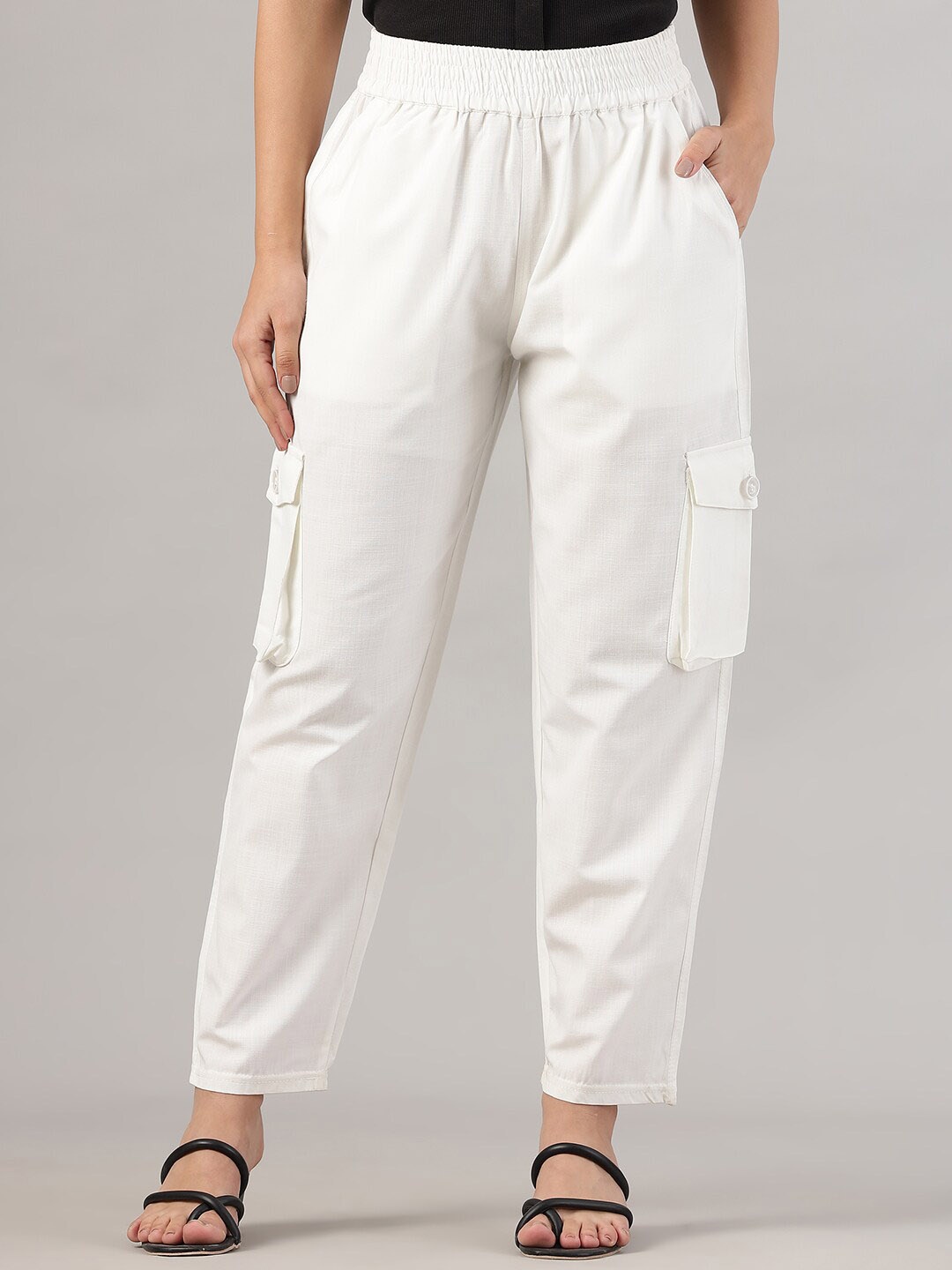 

BAESD Women Easy Wash Trousers, White