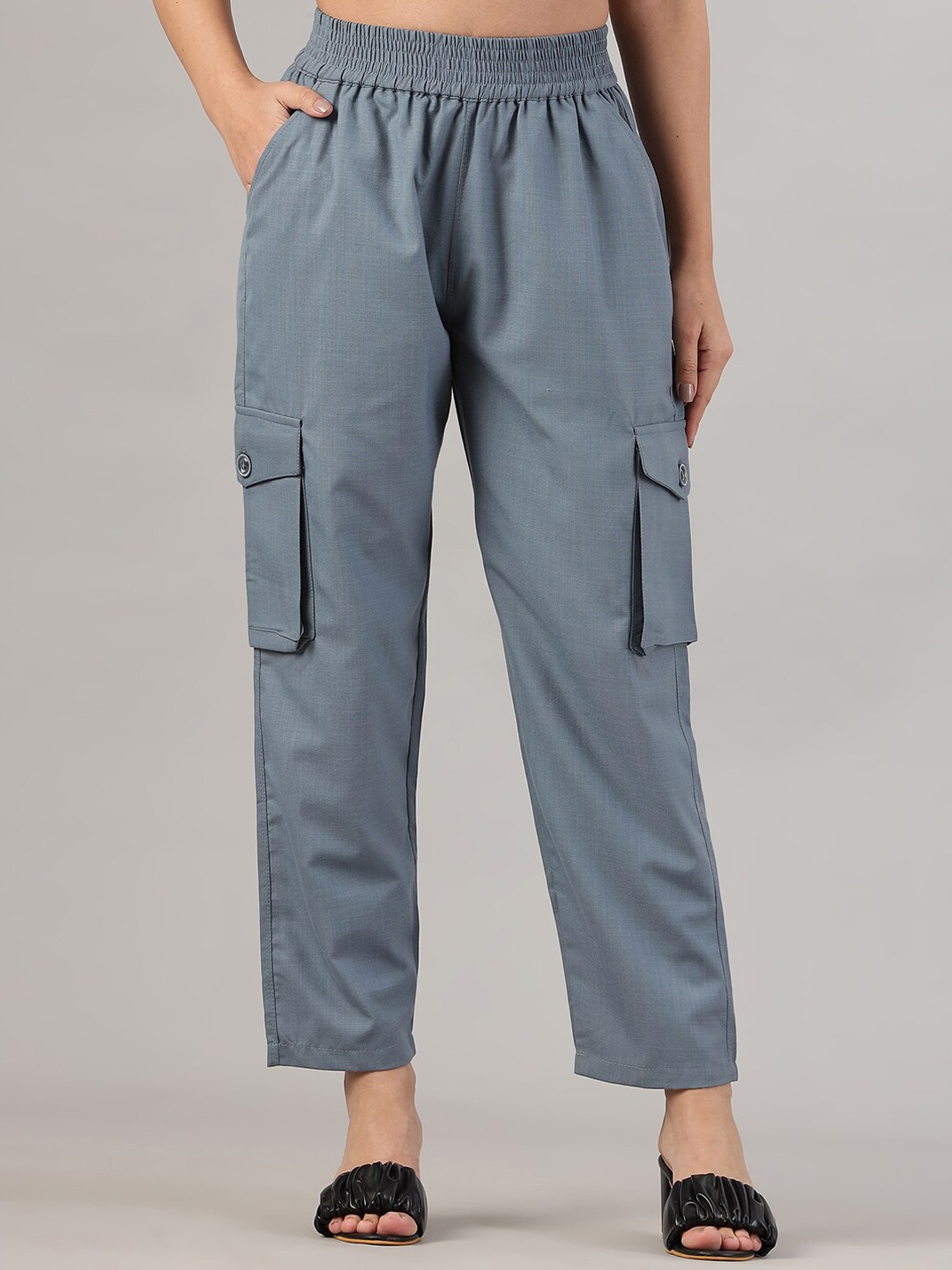 

BAESD Women Easy Wash Cargos Trousers, Turquoise blue