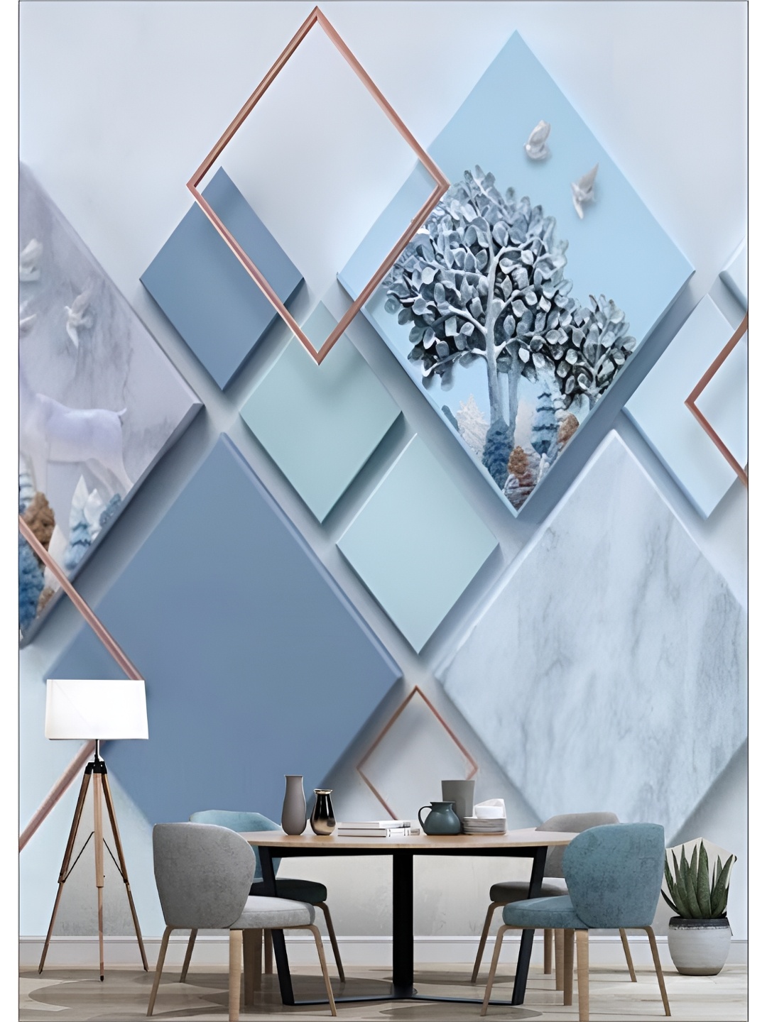 

Aura Blue & Grey Printed Self-Adhesive Wall Sicker