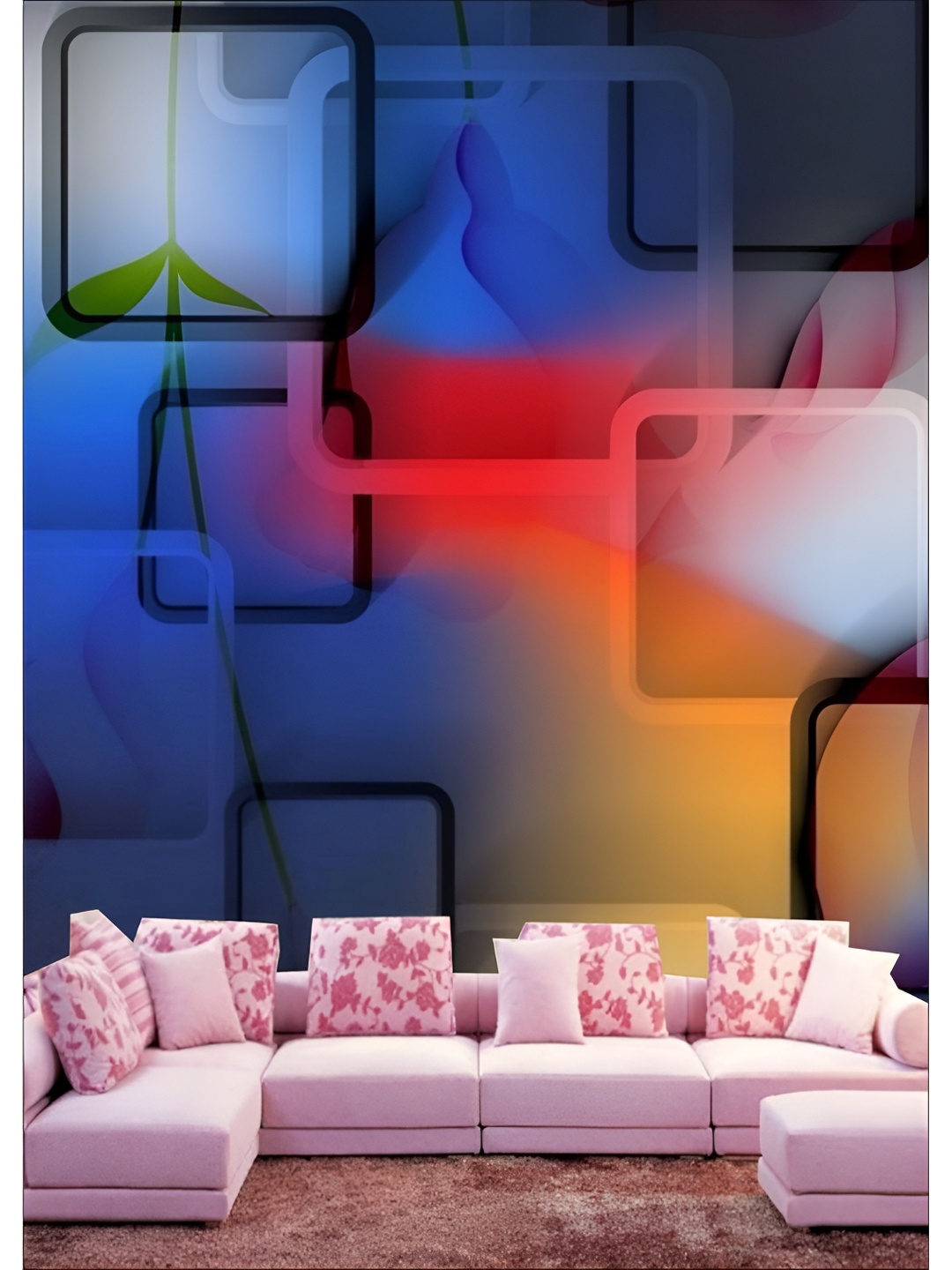 

Aura Blue & Red 3D Printed Self Adhesive Wall Sticker